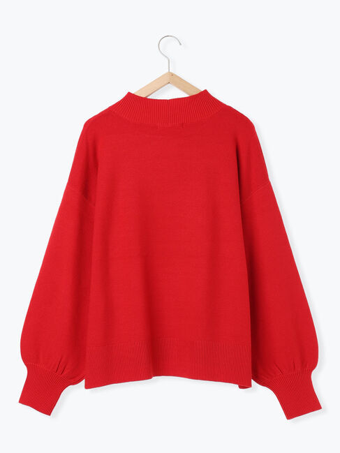 Samansa Mos2 blue「【Hug knit】袖ボリュームハイネックプルオーバー」|ニット・セーター|