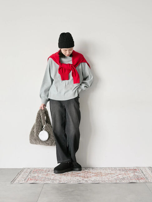 Samansa Mos2 blue「【Hug knit】袖ボリュームハイネックプルオーバー」|ニット・セーター|