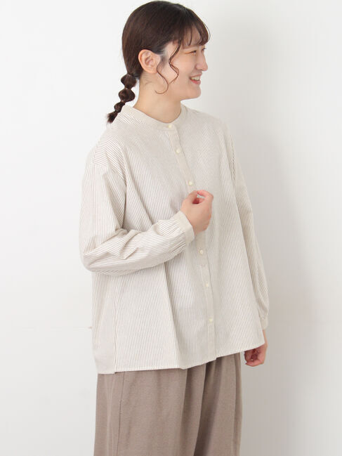 Samansa Mos2「保温加工クレリックシャツ」|シャツ・ブラウス|モカ