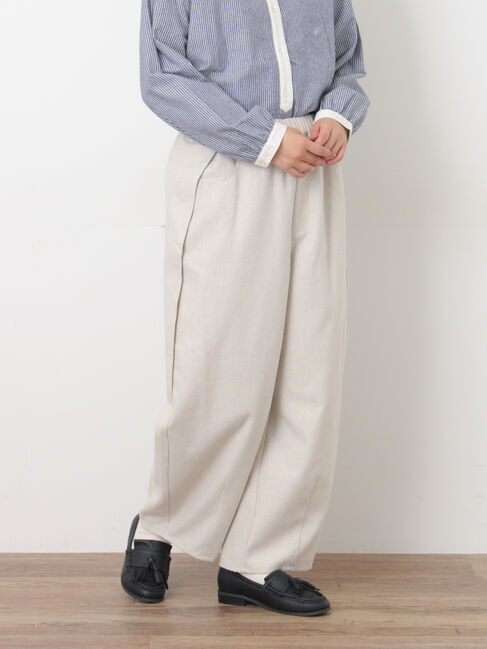 Samansa Mos2「【M/Lサイズ】サイド深タックバレルパンツ」|その他|ベージュ