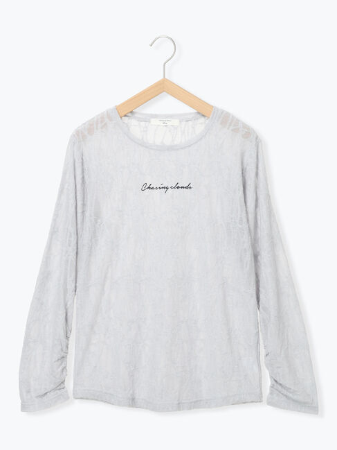 Samansa Mos2 blue「シアージャガードロゴ入りプルオーバー」|Tシャツ・カットソー|