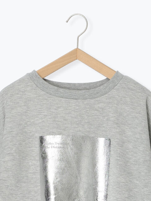 Samansa Mos2 blue「◎箔プリントスウェット」|Tシャツ・カットソー|