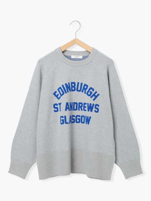 Samansa Mos2 blue「ロゴニットプルオーバー」|ニット・セーター|