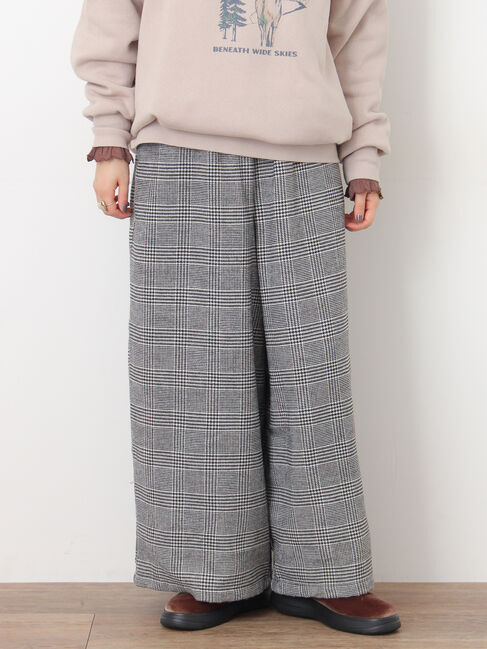 Samansa Mos2「【M/Lサイズ】チェック柄ワイドパンツ」|その他|