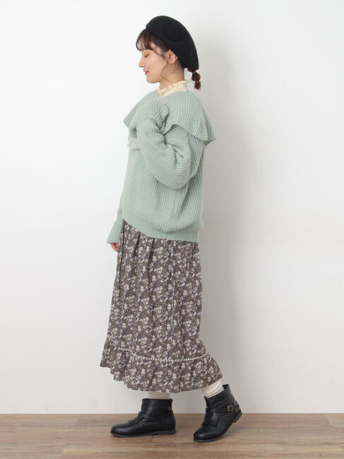 Samansa Mos2「フリルカラーニット」|ニット・セーター|