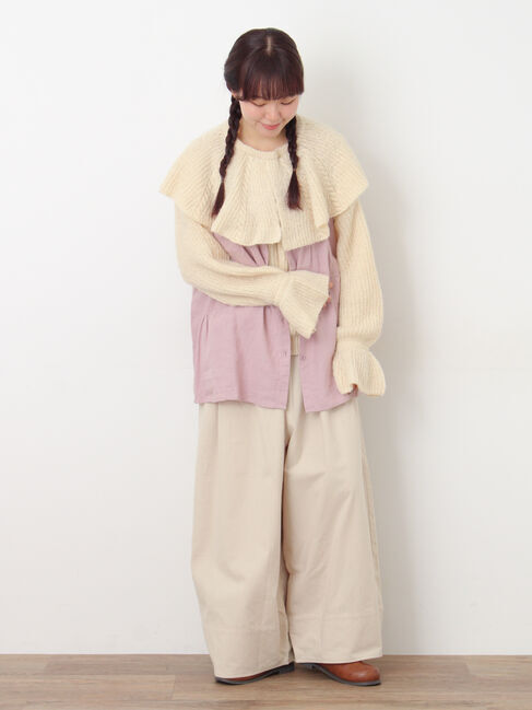 Samansa Mos2「フリルカラーニット」|ニット・セーター|