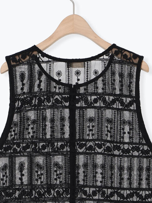 Samansa Mos2「裾スカラップレースベスト」|シャツ・ブラウス|