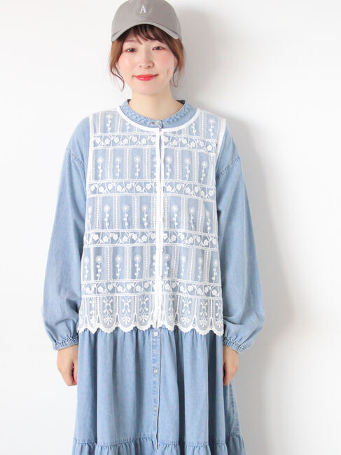 Samansa Mos2「裾スカラップレースベスト」|シャツ・ブラウス|