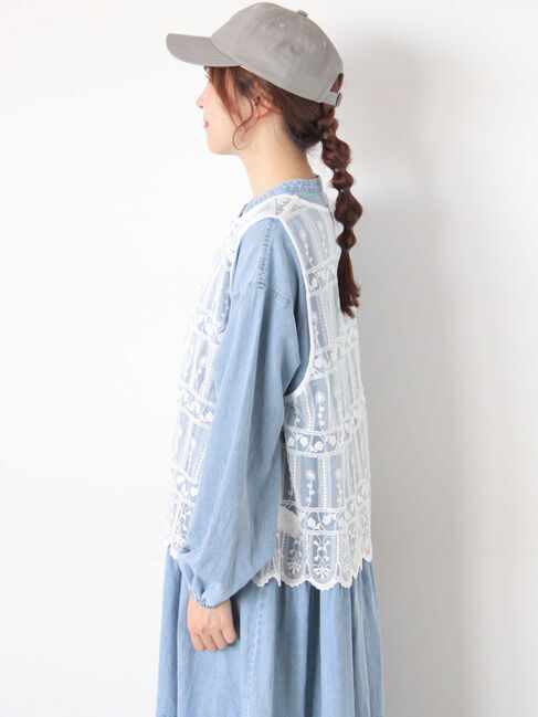 Samansa Mos2「裾スカラップレースベスト」|シャツ・ブラウス|