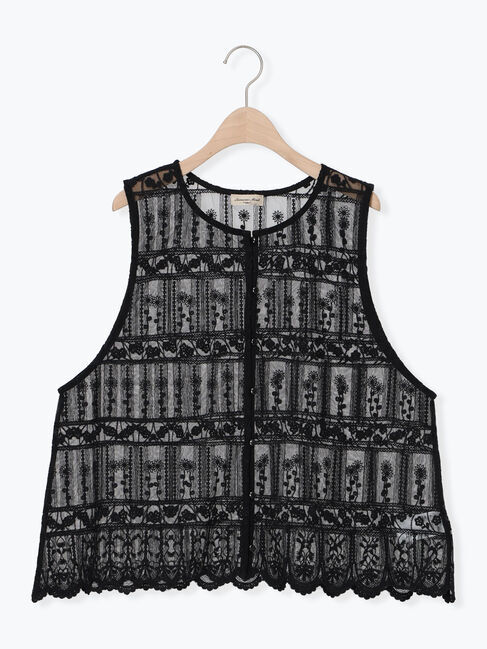 Samansa Mos2「裾スカラップレースベスト」|シャツ・ブラウス|