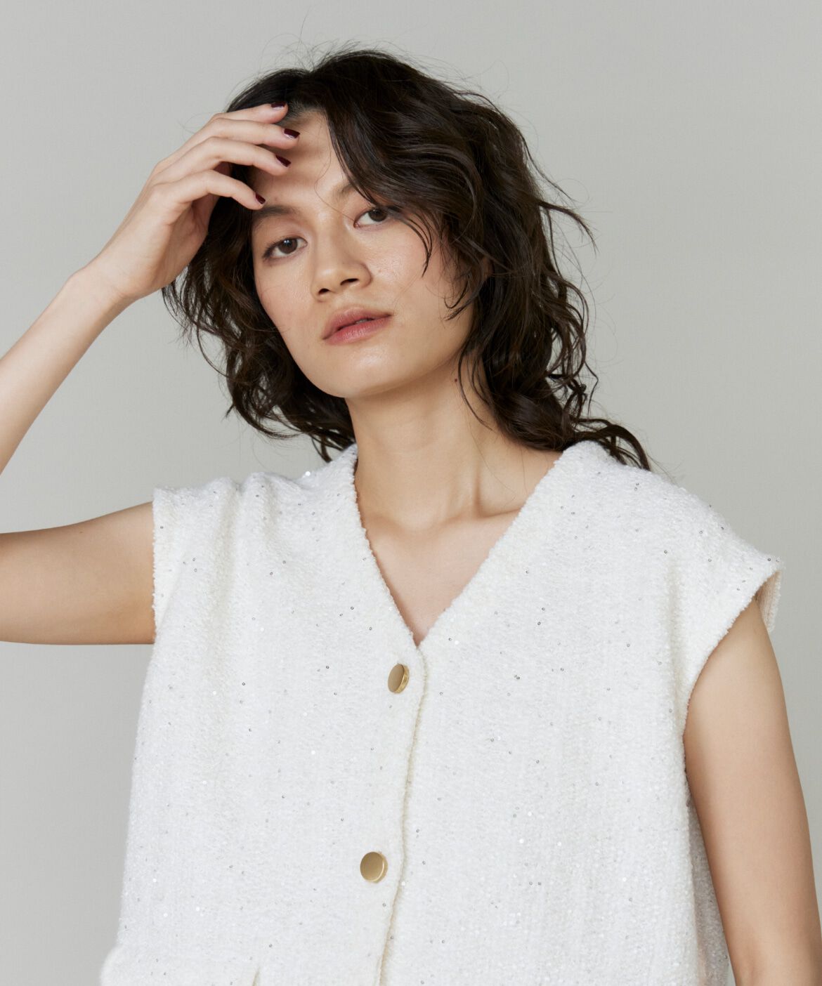 INED「ツイード風ジレ」|ダウンベスト・ベスト|