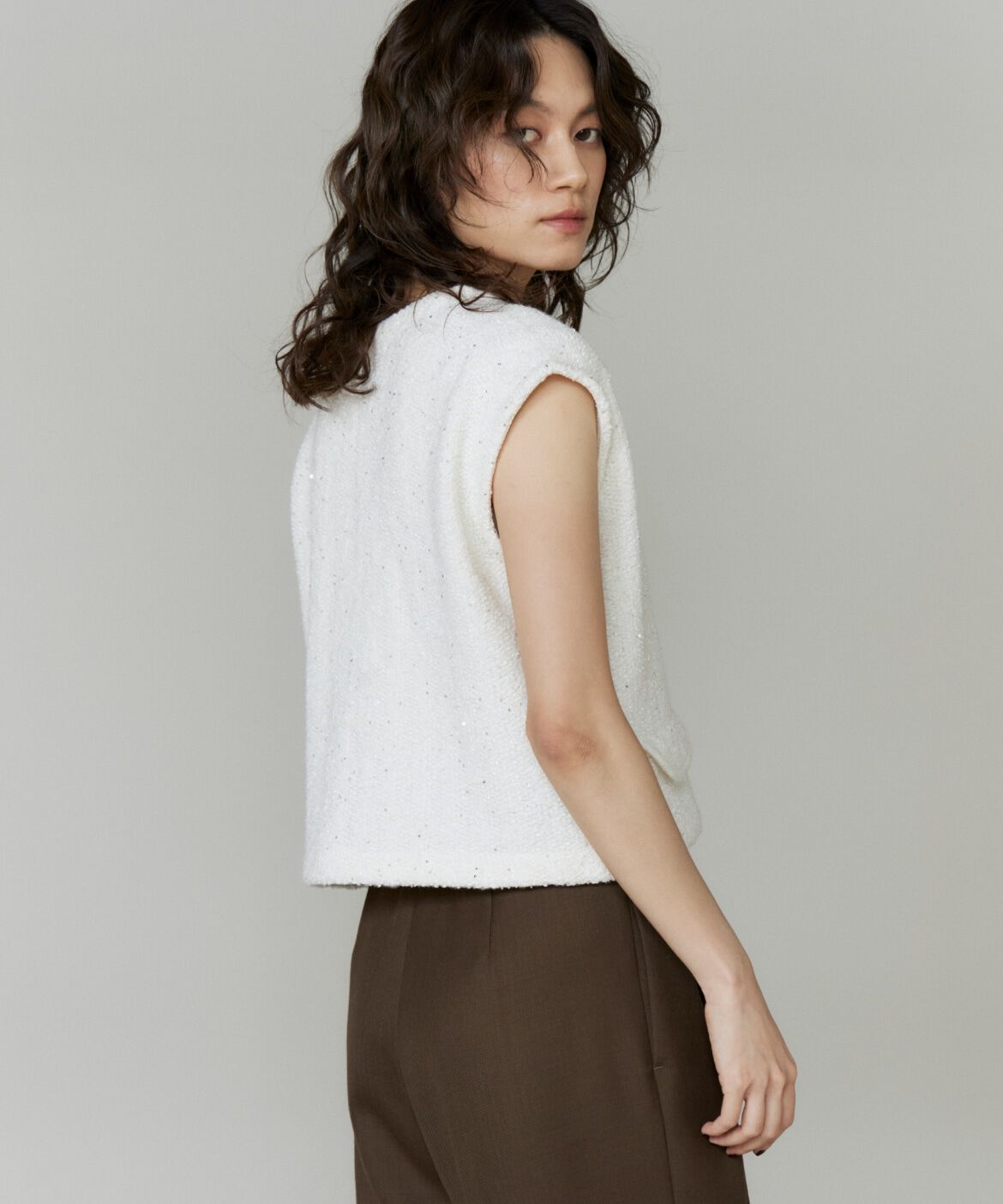 INED「ツイード風ジレ」|ダウンベスト・ベスト|