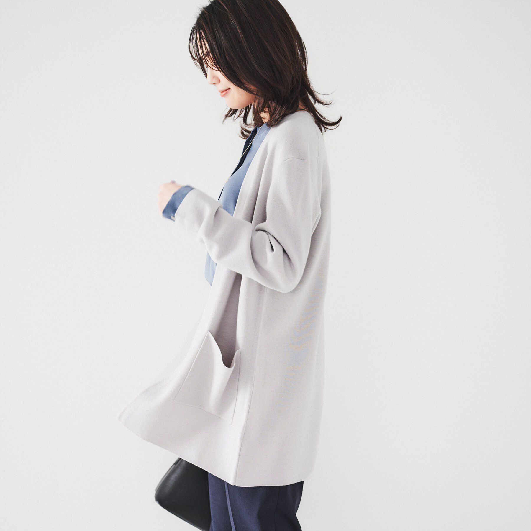 UNTITLED「【きれいめ/洗える】ミラノリブ ロングニットカーディガン」|カーディガン|