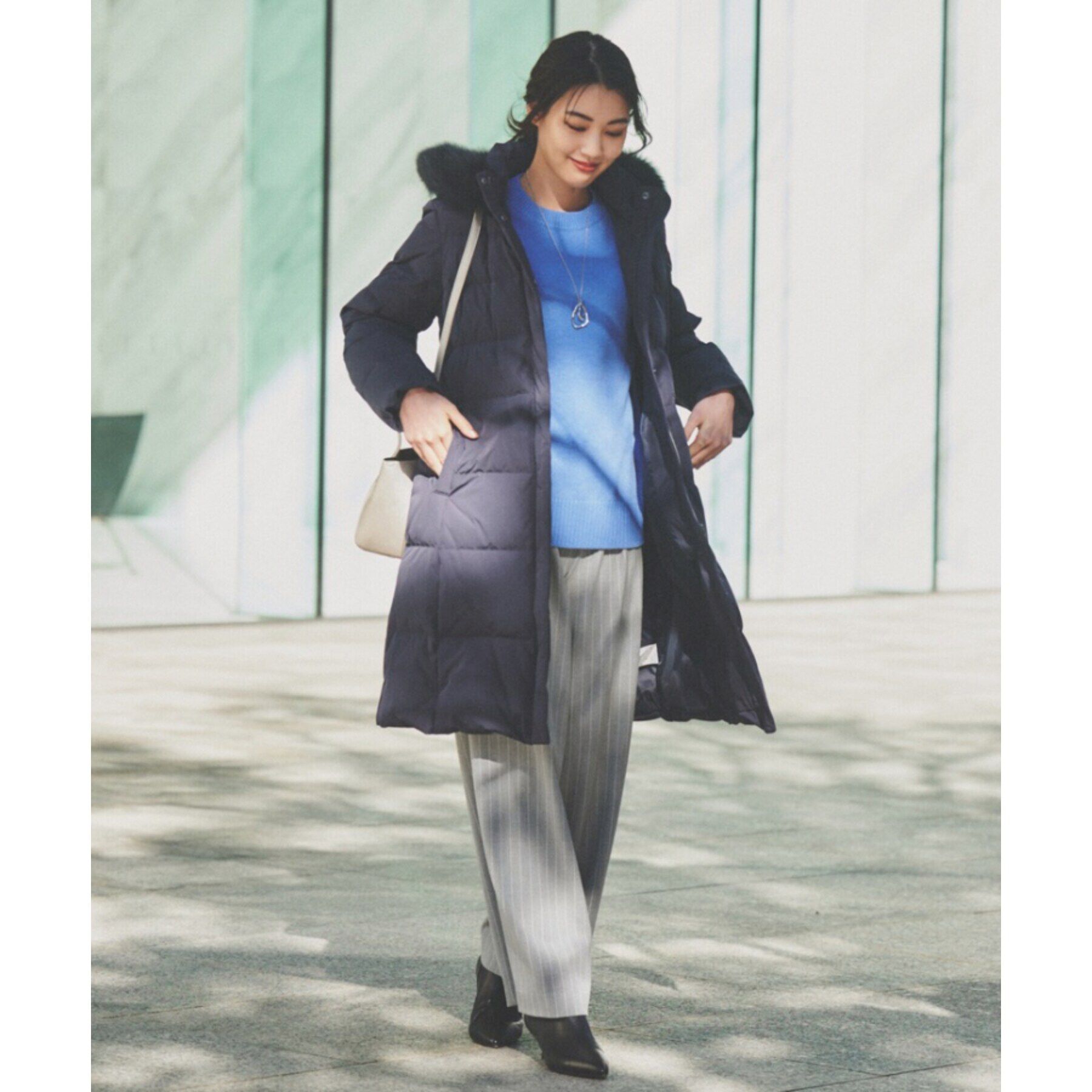 UNTITLED「【洗える/体型カバー】ミドルゲージ ロング丈ニット」|ニット・セーター|