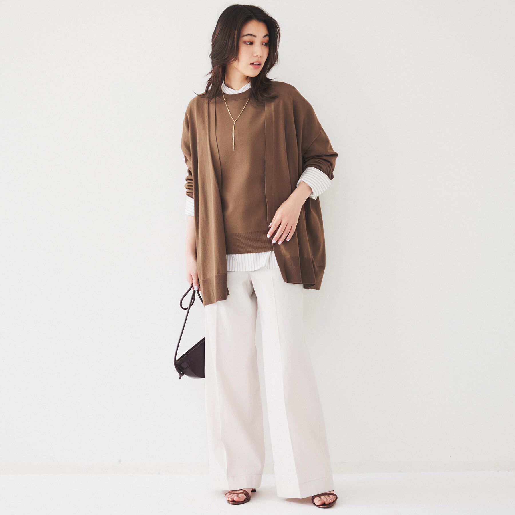 UNTITLED「ボタンレスニットカーディガン」|カーディガン|