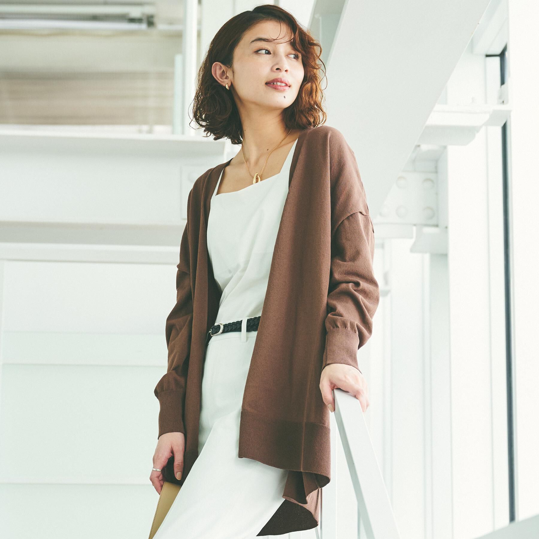 UNTITLED「ボタンレスニットカーディガン」|カーディガン|