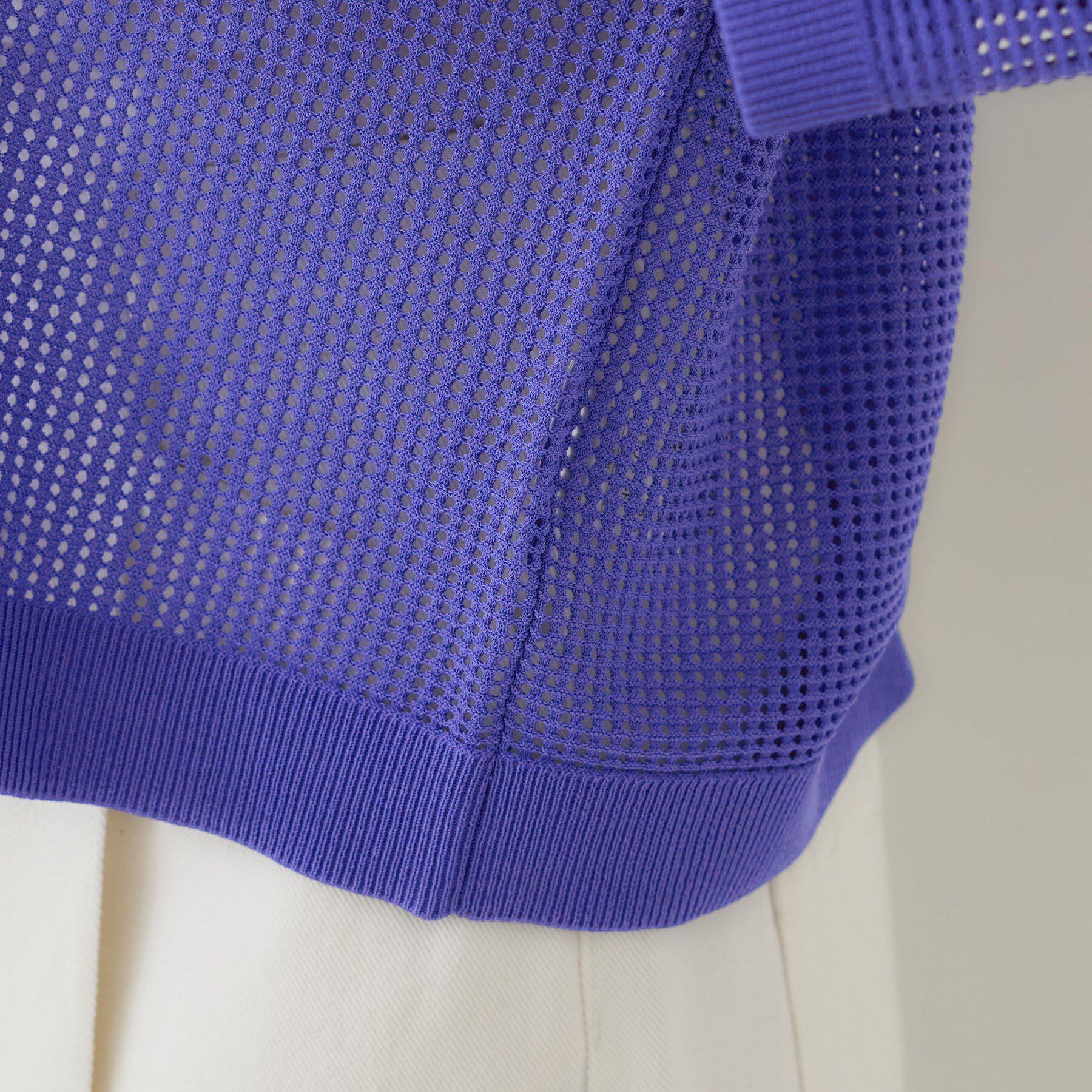 UNTITLED「【七分袖/春夏素材】メッシュ衿付きニット」|ニット・セーター|