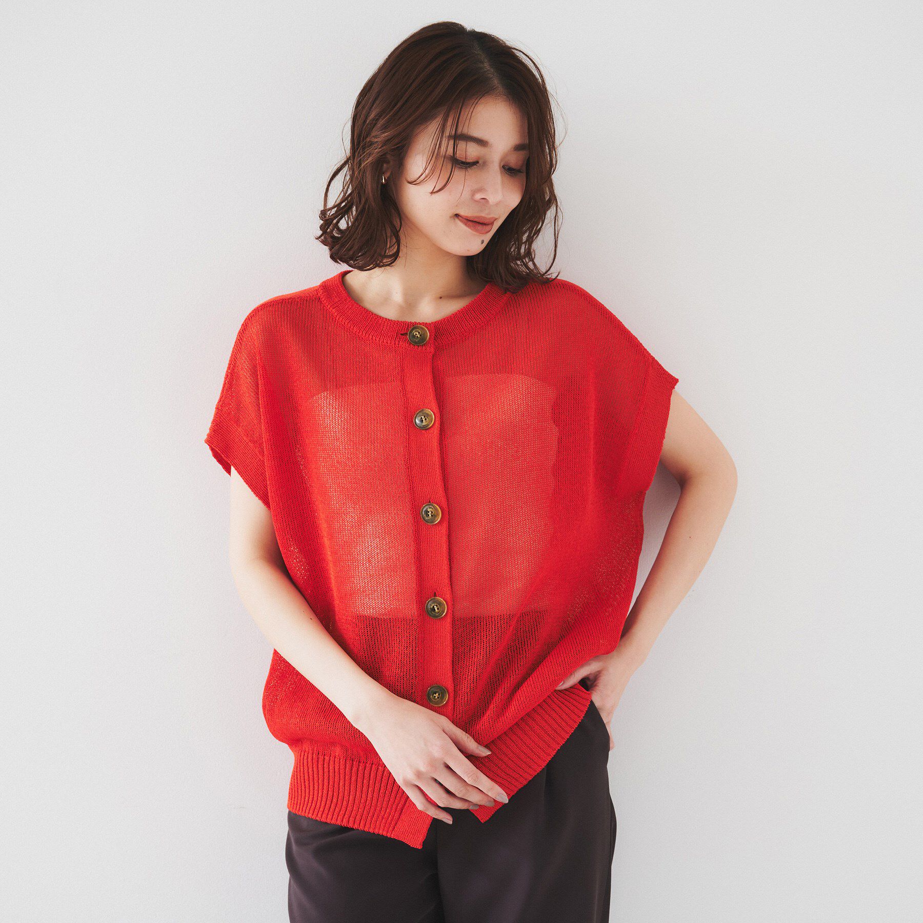 UNTITLED「【前後2WAY/清涼感】コクーンシルエット プルオーバーニット」|ニット・セーター|