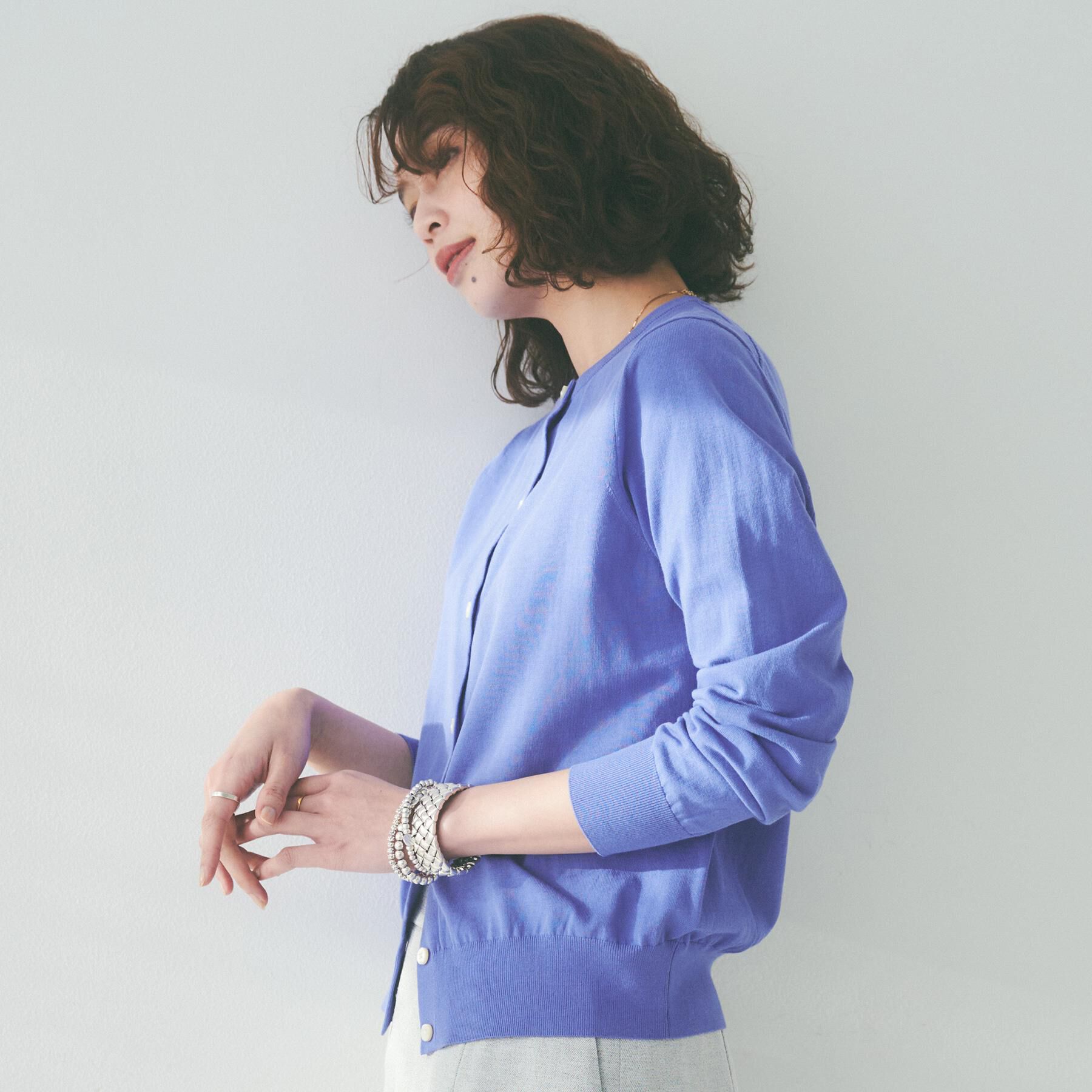 UNTITLED「【11色展開/コットン100/アンサンブル可能】クルーカーディガン」|カーディガン|