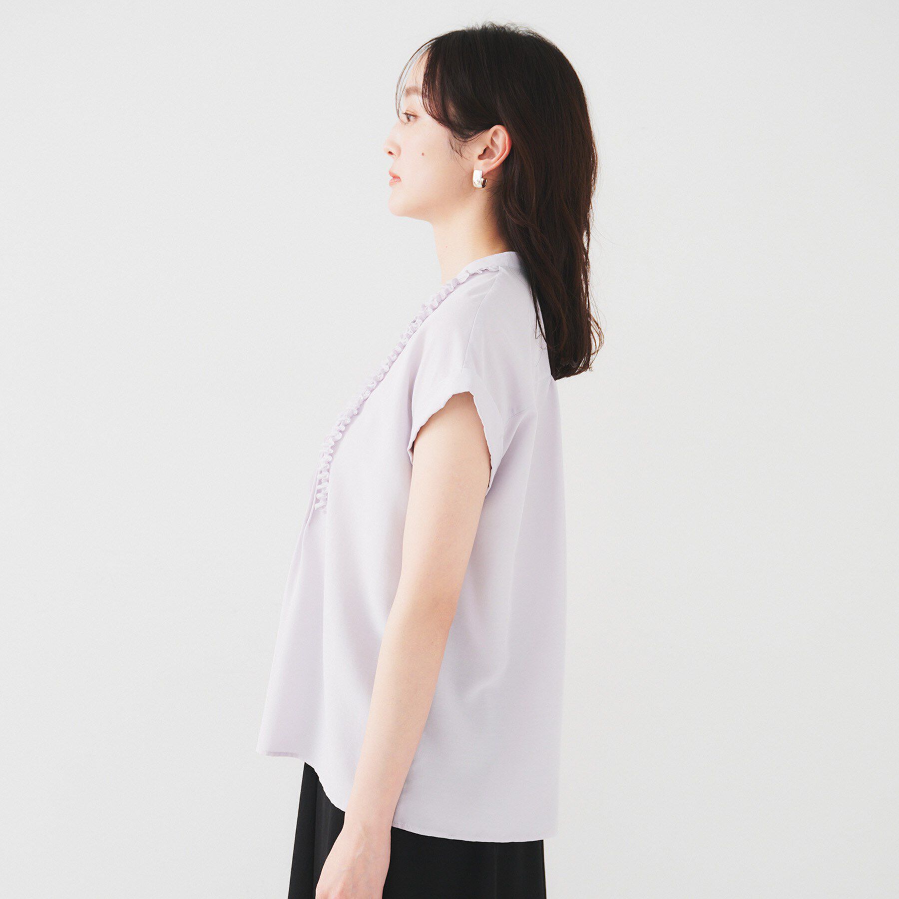 UNTITLED「【吸水速乾/UVケア】フィブリルフリルブラウス」|シャツ・ブラウス|