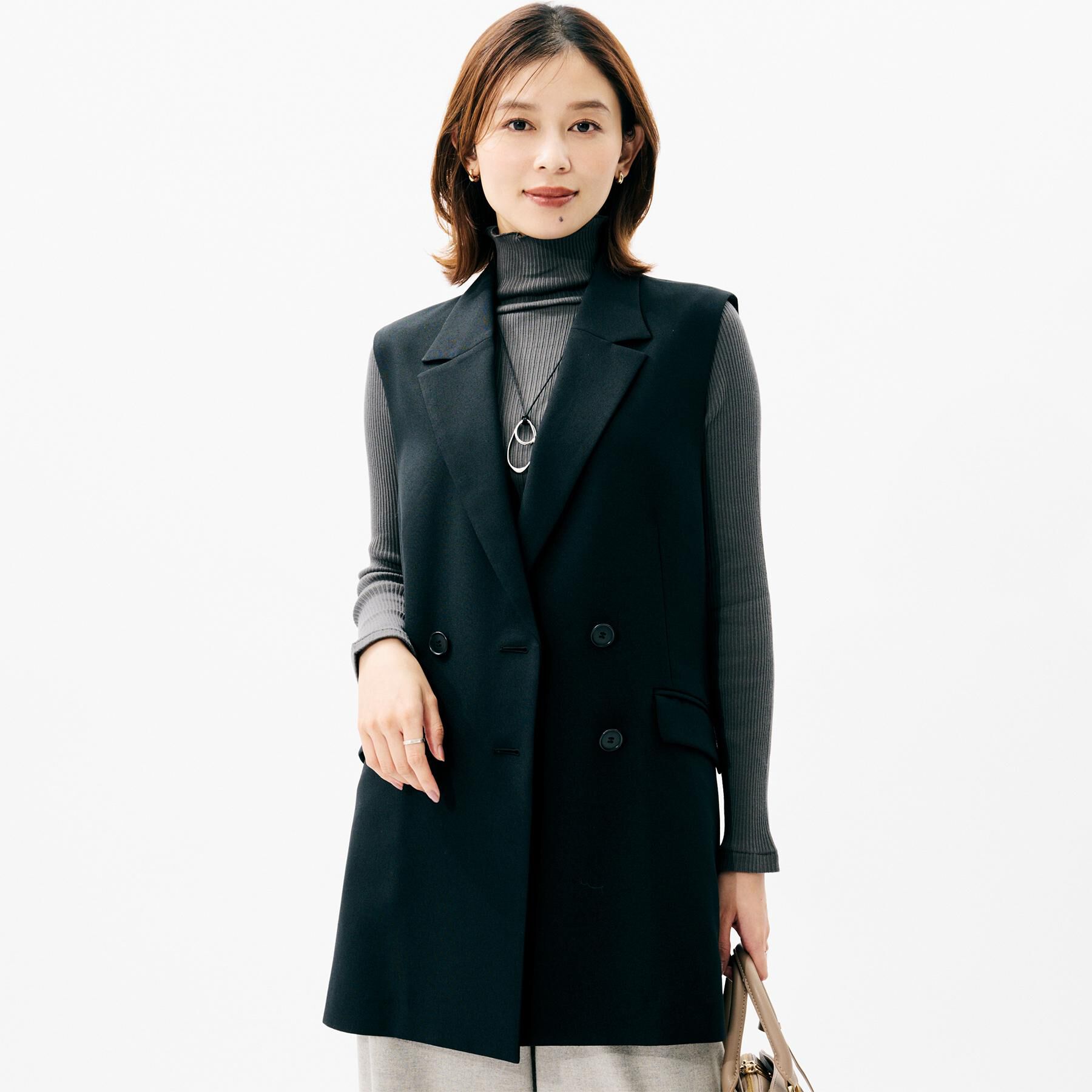 UNTITLED「【セットアップ可/洗える】スラブテーラードカラージレ」|ベスト・ジレ|