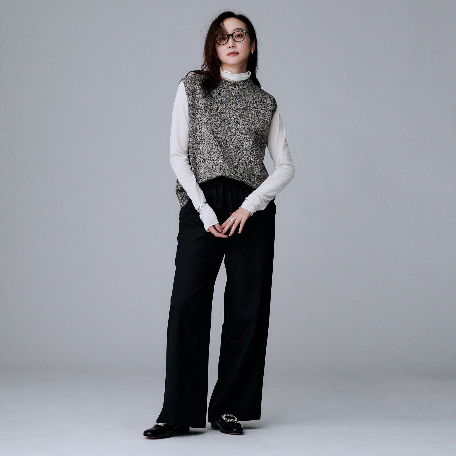 UNTITLED「【重ね着レイヤードに】杢調ニットベスト」|ベスト・ジレ|