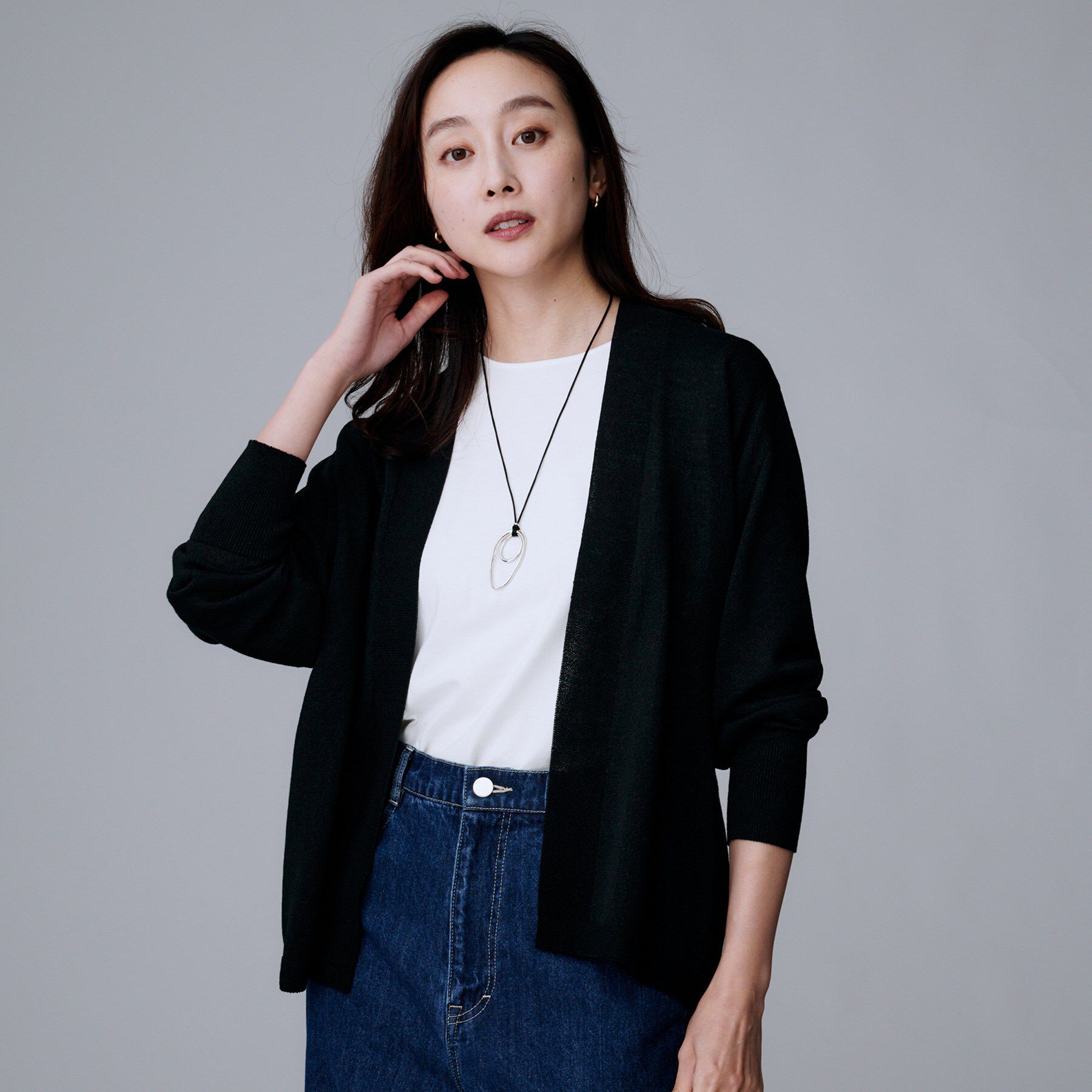 UNTITLED「【きれいめ羽織り/オフィス】釦レスカーディガン」|カーディガン|