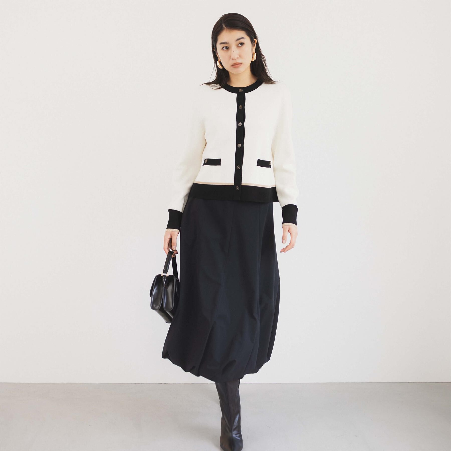 UNTITLED「【アンサンブル可/ジャケット風】ウールミラノリブカーディガン」|カーディガン|