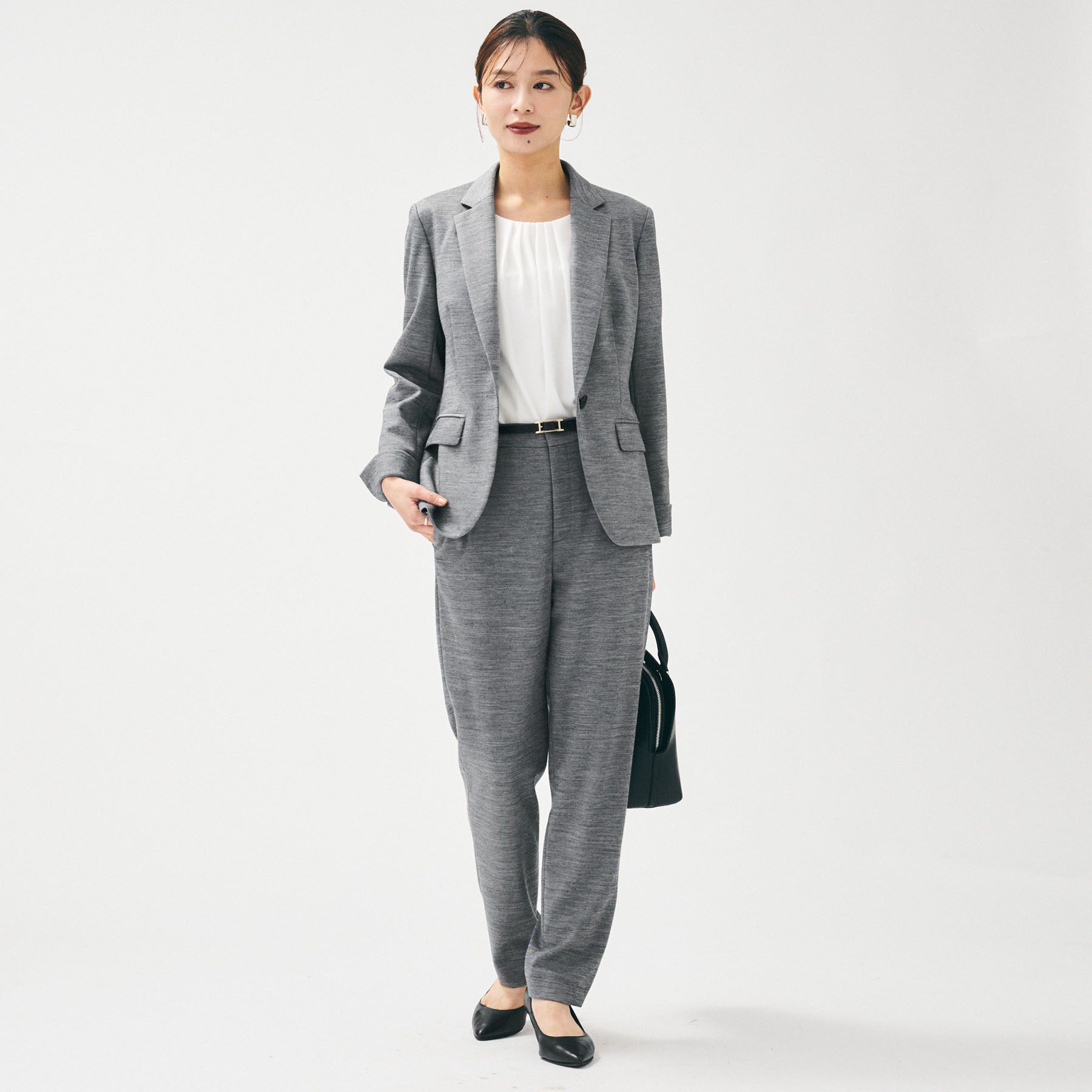 UNTITLED「【洗えるスーツ／ストレッチ】ウール混ジャージ テーパードパンツ」|その他|