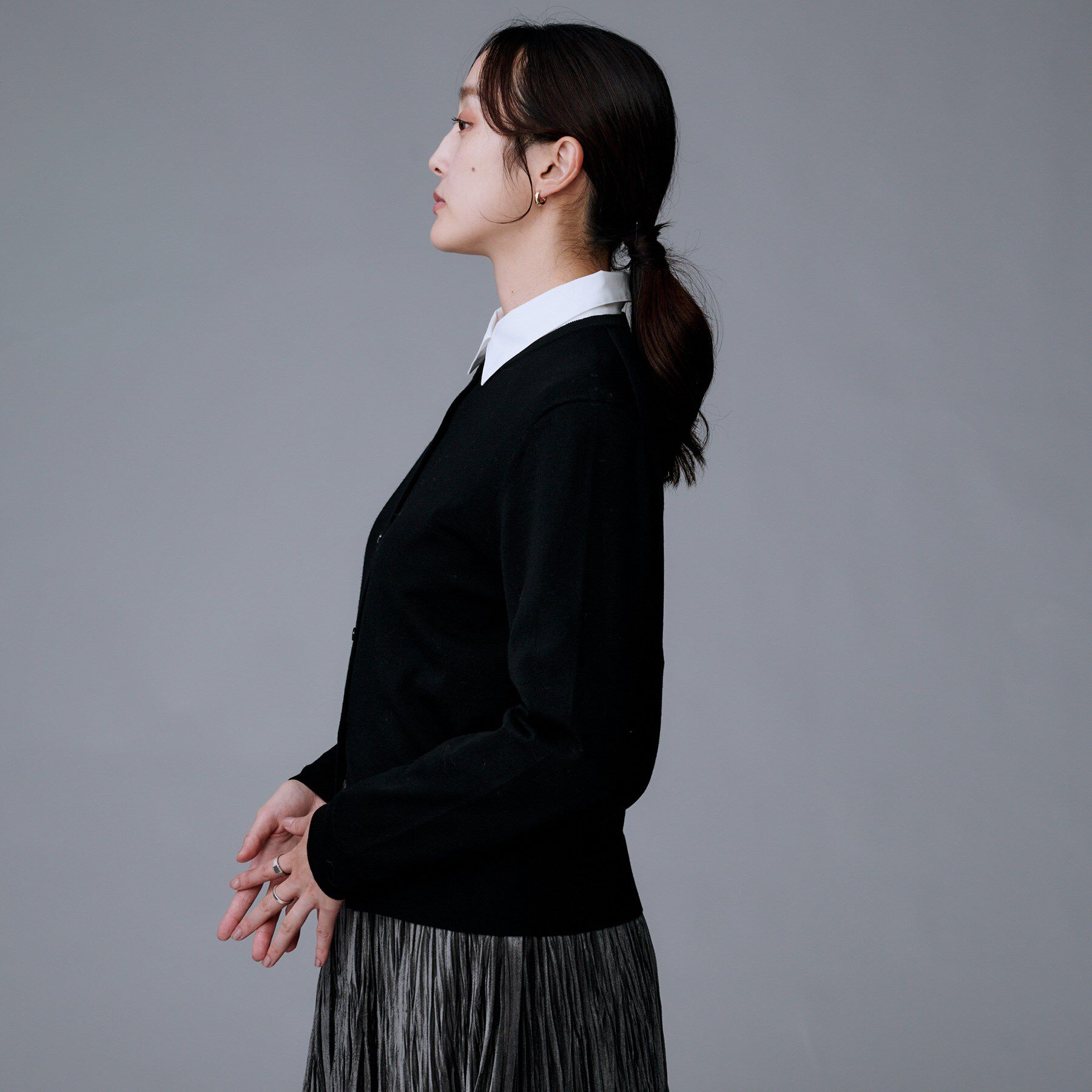 UNTITLED「【洗える/アンサンブル可/ウール100%】ウールクルーカーディガン」|カーディガン|