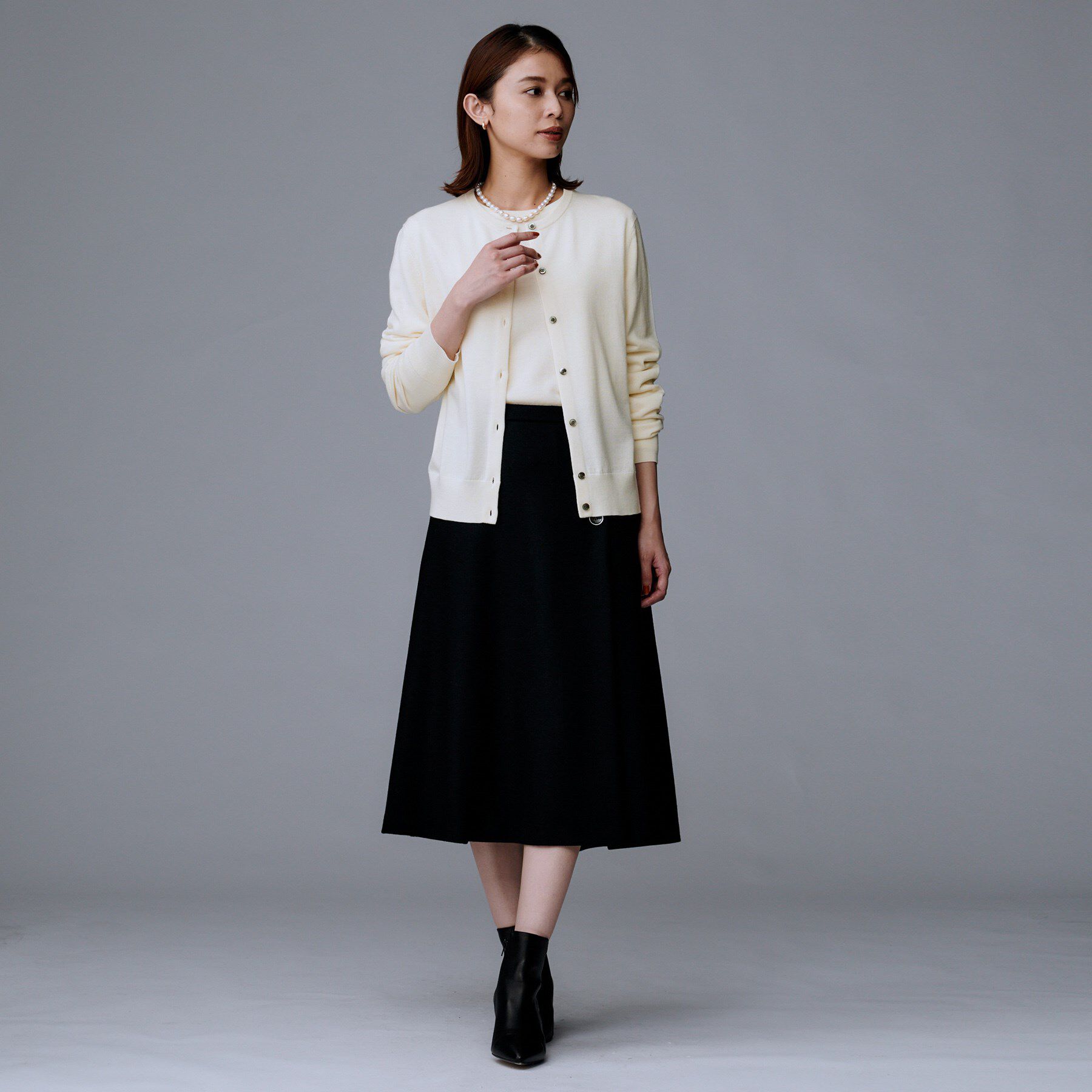 UNTITLED「【洗える/アンサンブル可/ウール100%】ウールクルーカーディガン」|カーディガン|