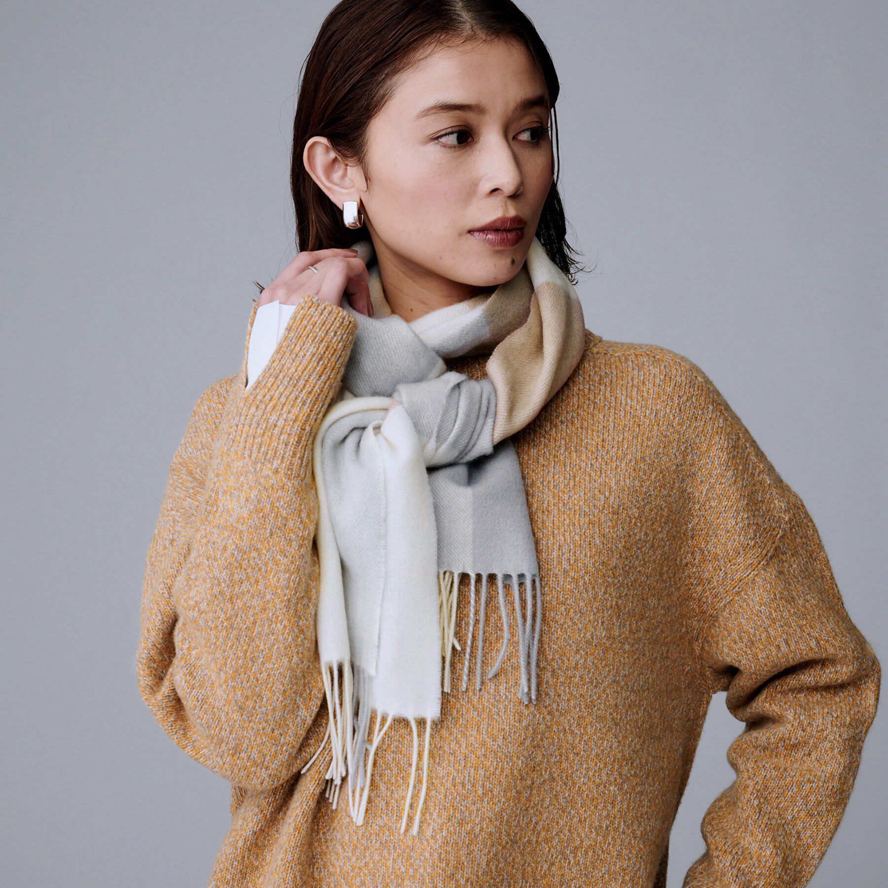 UNTITLED「【名品／定番人気】ウールチェックマフラー」|ストール|