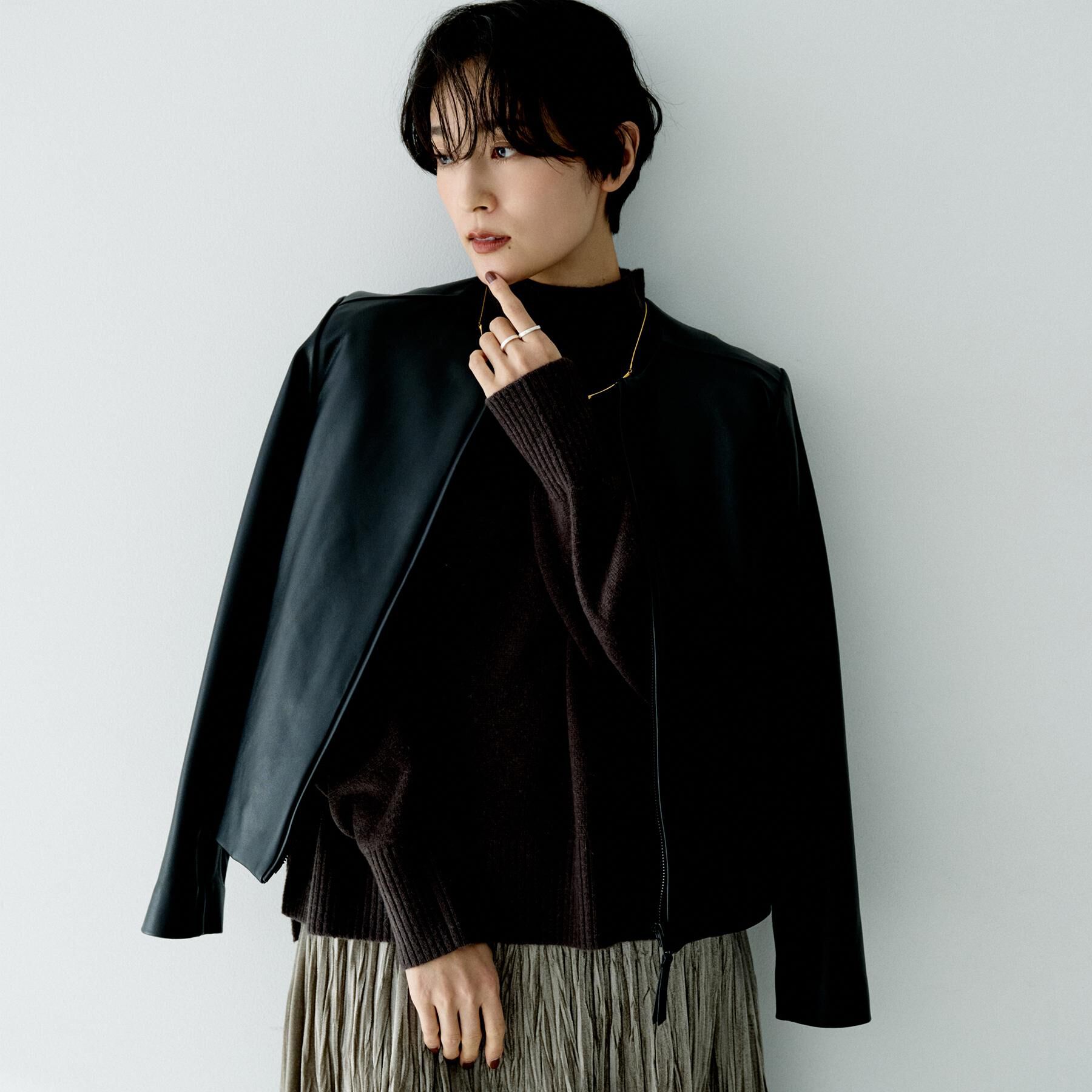 UNTITLED「【着丈短め/柔らかな質感】ラムレザージャケット」|ライダースジャケット|