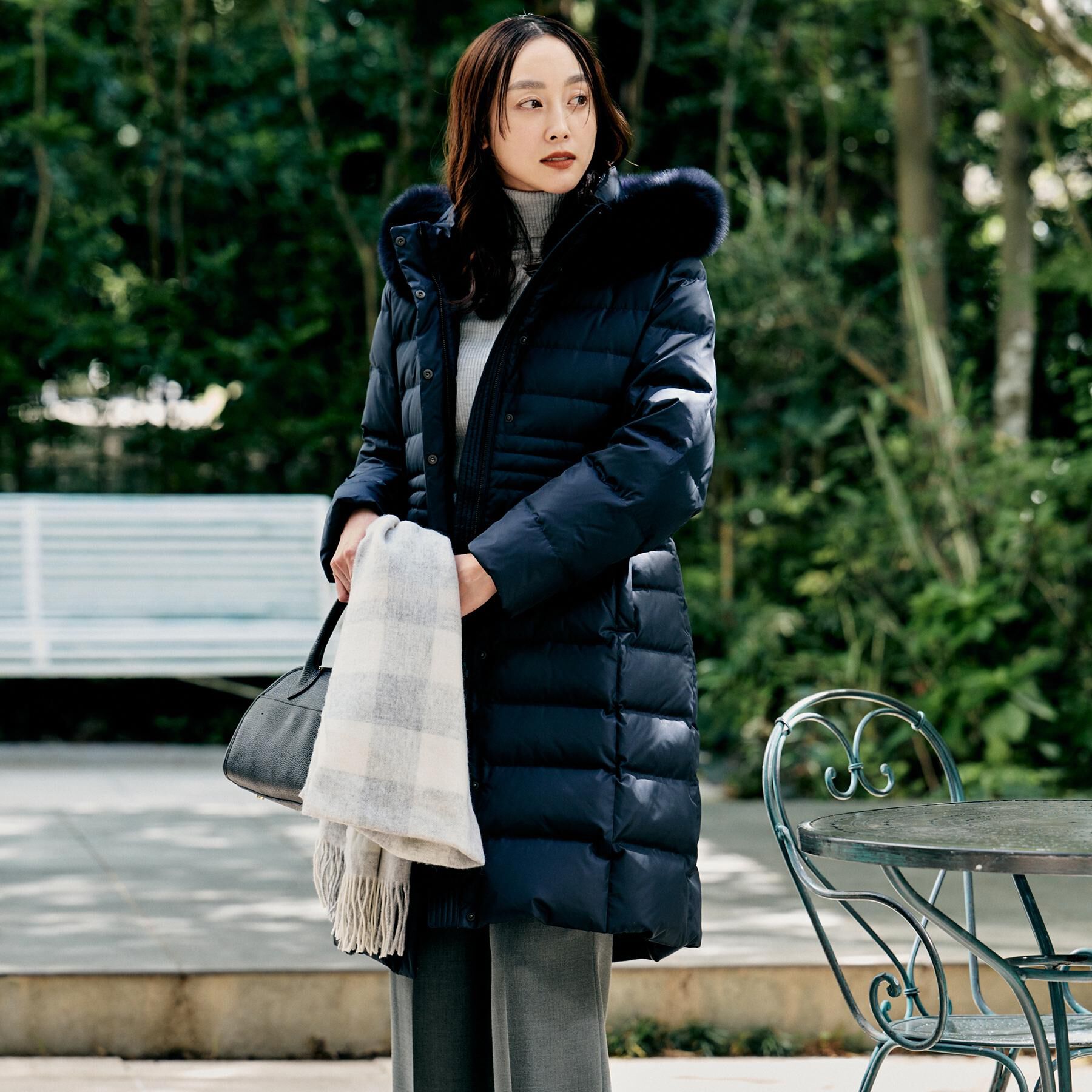 UNTITLED「【はっ水機能/フード取り外し可/防寒】ロングダウンコート」|ダウン|