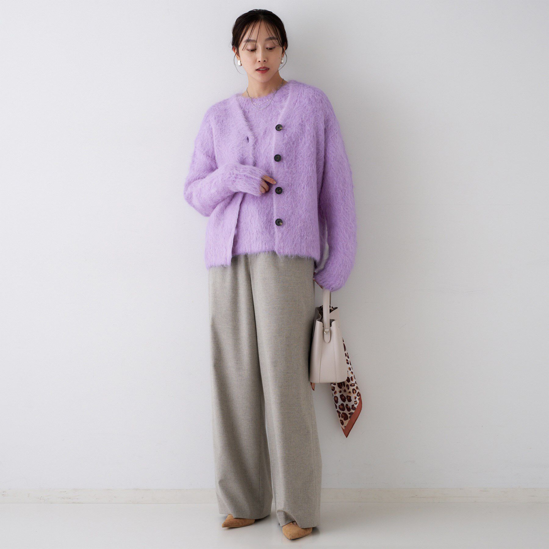 UNTITLED「【ゆったり/モヘヤニット】アルパカ混シャギー カーディガン」|カーディガン|