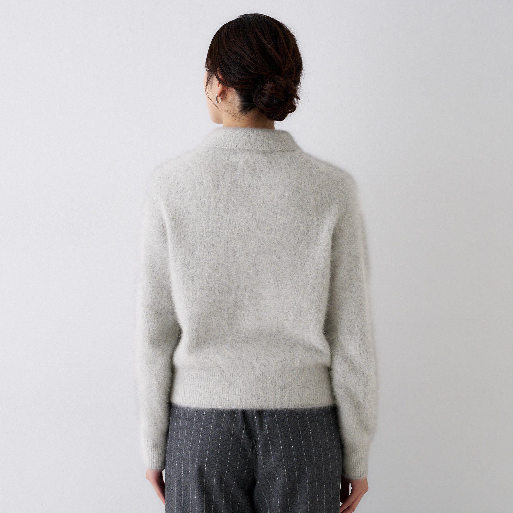 UNTITLED「【ふわふわニット/オンオフ使える】フォックスカシミヤ衿付きカーディガン」|カーディガン|