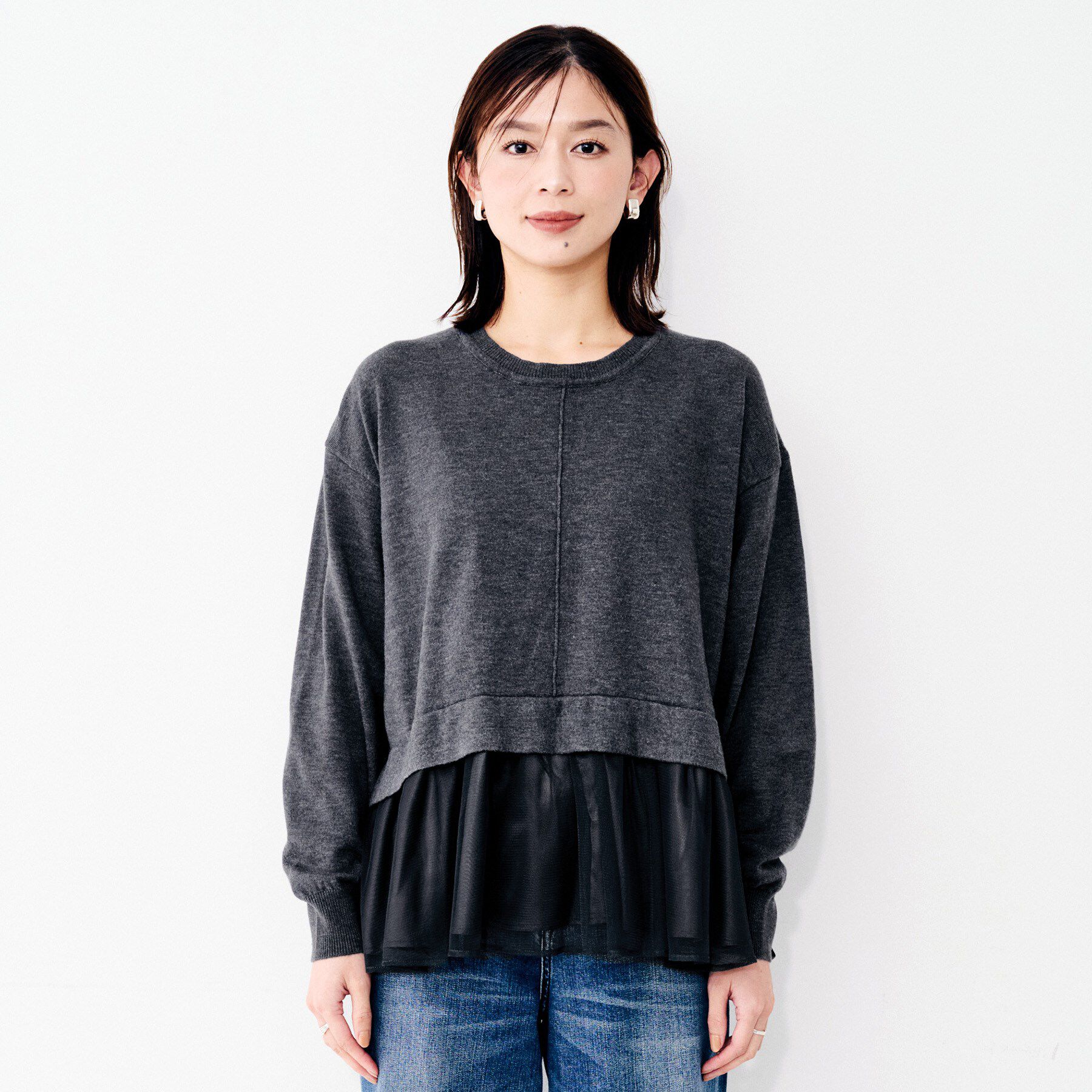 UNTITLED「【TORRAZZO DONNA】ニット&times;チュールトップス」|Tシャツ・カットソー|