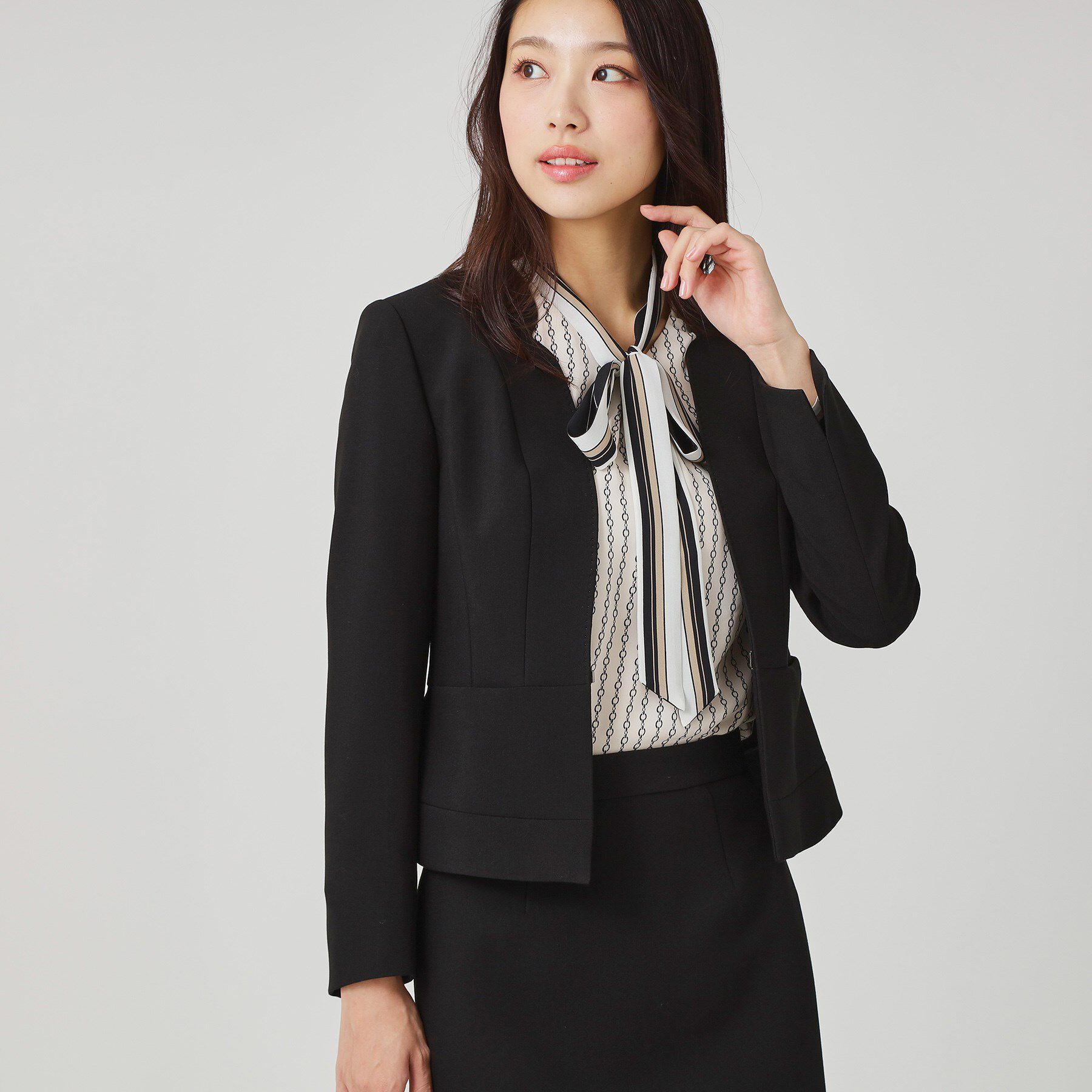 COUP DE CHANCE「【手洗い可／日本製／スーツ可】拘りシルエットのカラーレスジャケット」|ノーカラージャケット|