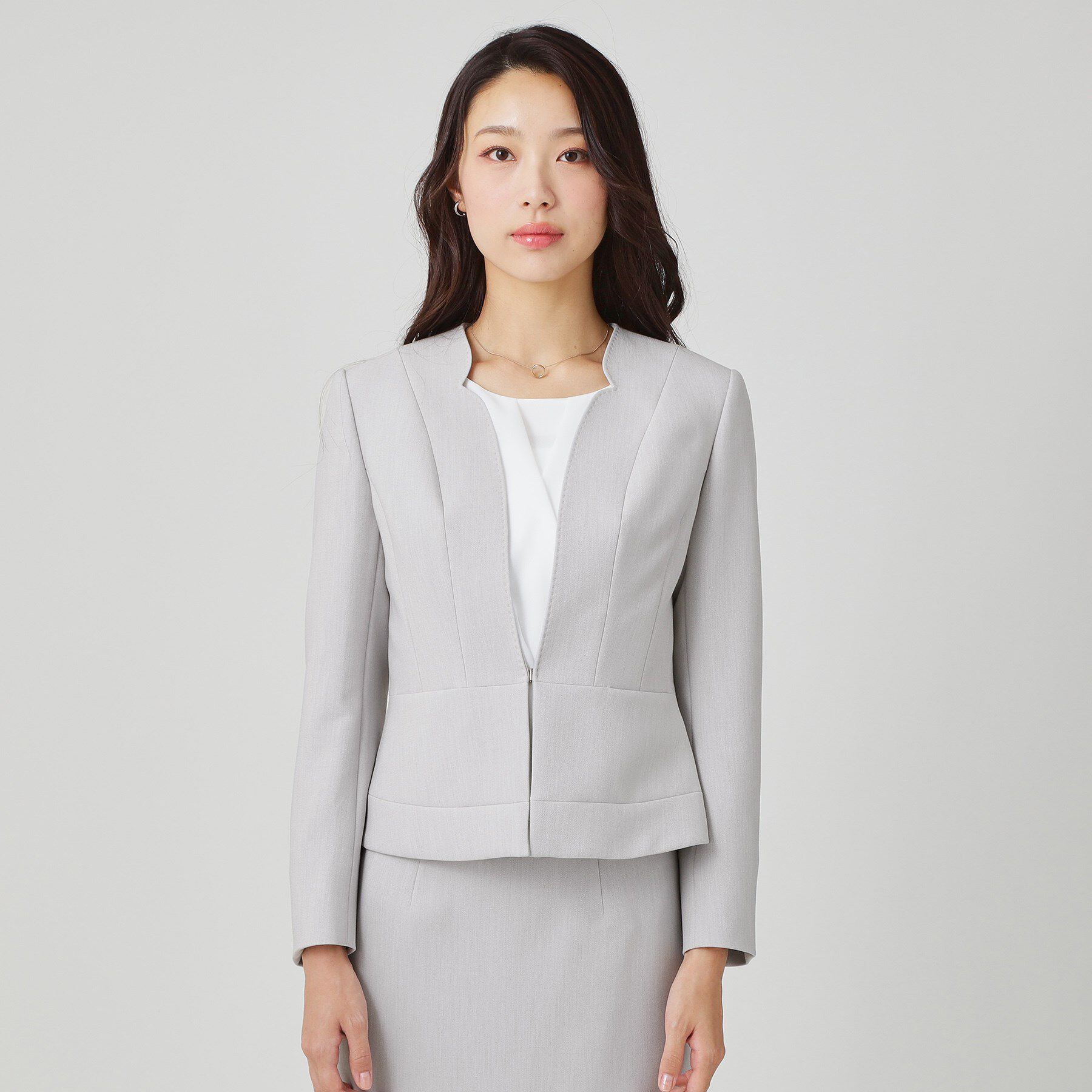 COUP DE CHANCE「【手洗い可／日本製／スーツ可】拘りシルエットのカラーレスジャケット」|ノーカラージャケット|