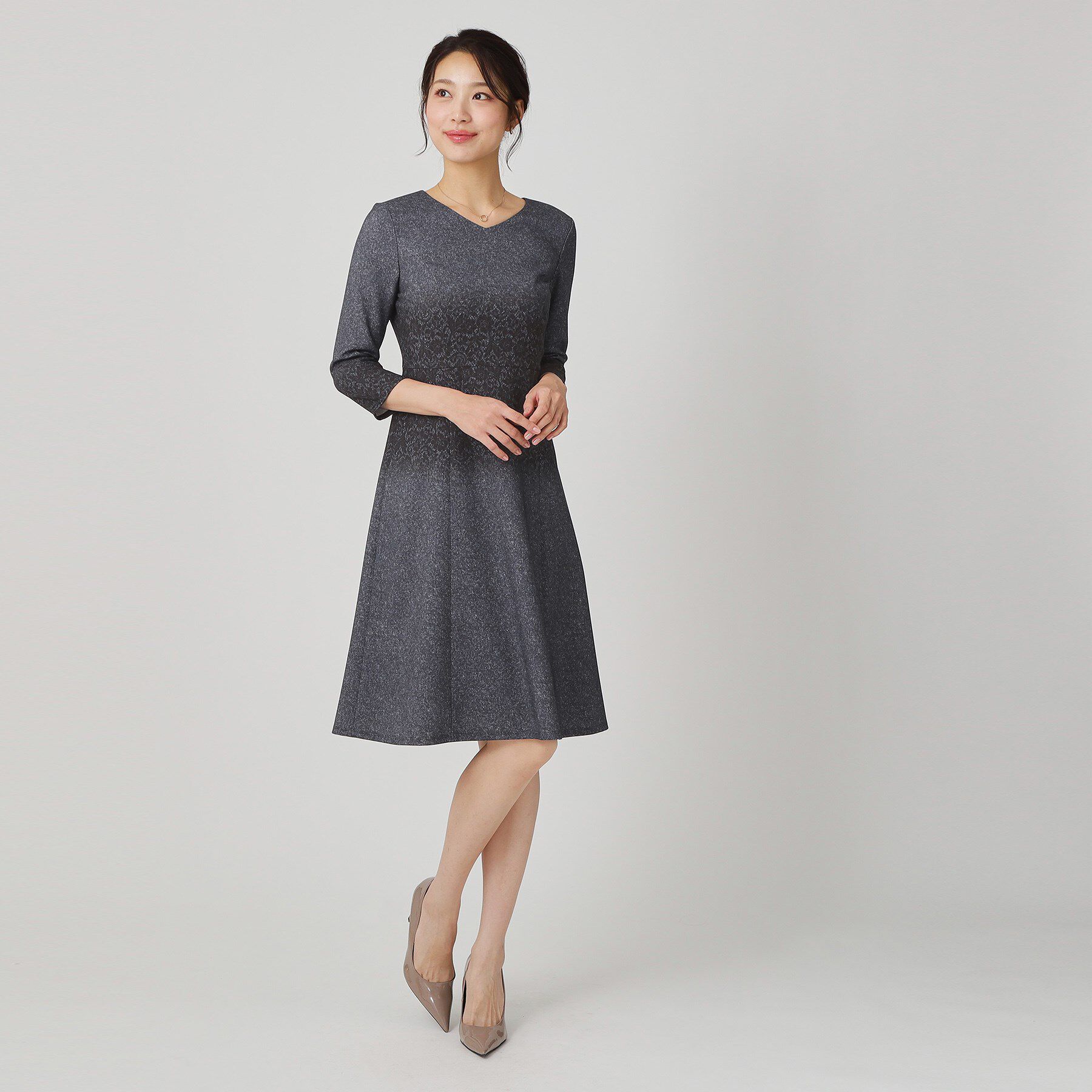 COUP DE CHANCE「【手洗い可／日本製】レース柄プリントワンピース」|ワンピース|