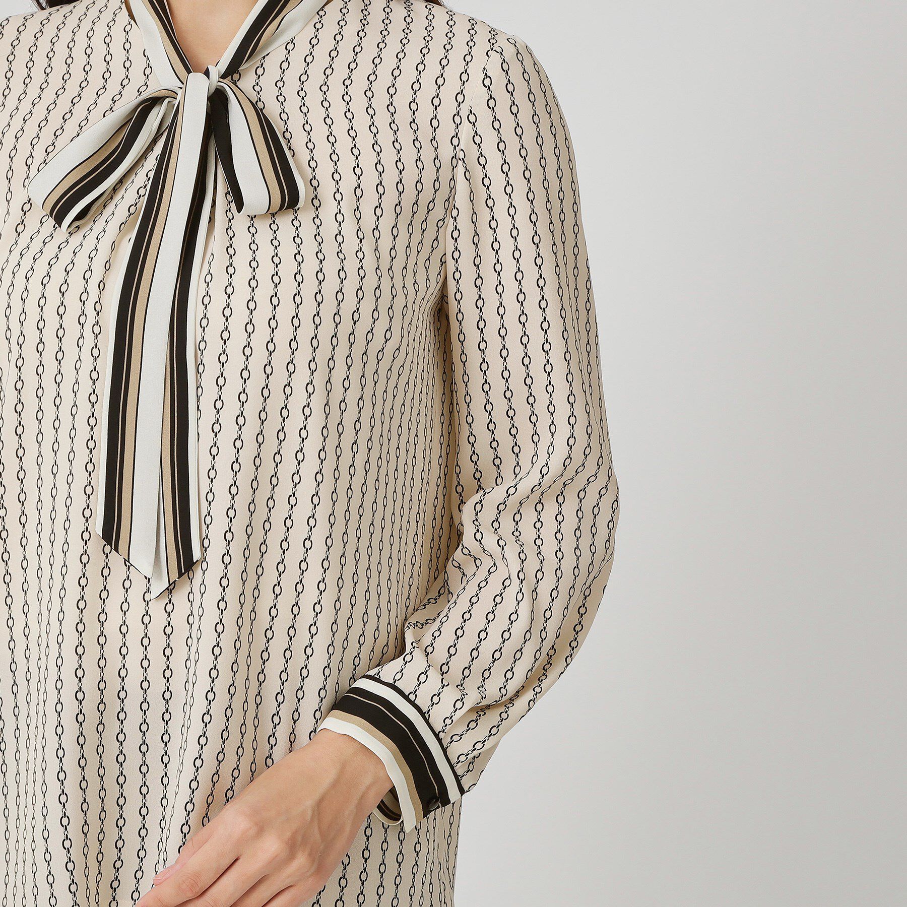 COUP DE CHANCE「【手洗い可／日本製】チェーン柄ブラウス」|シャツ・ブラウス|