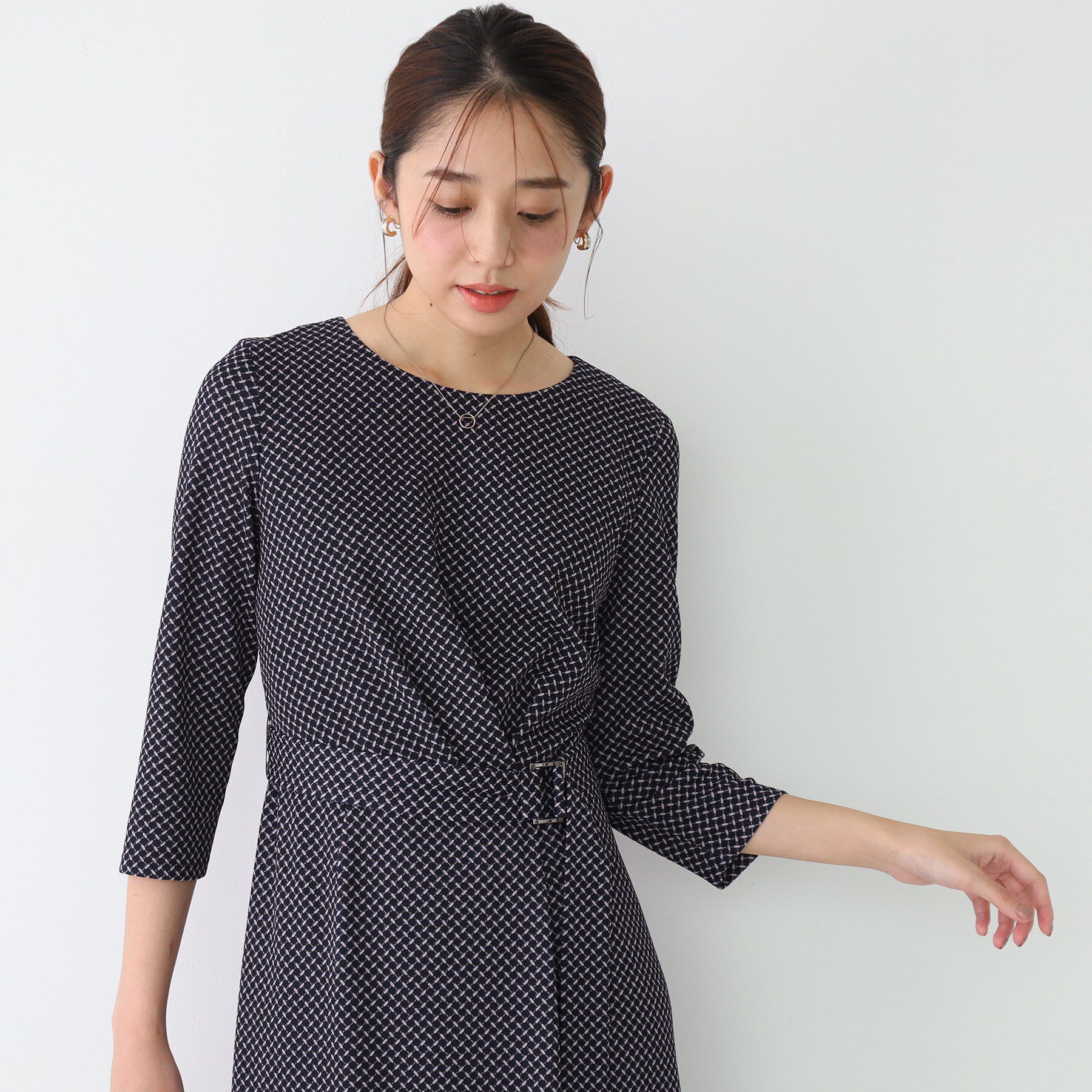 COUP DE CHANCE「【手洗い可／日本製】ジャージ素材のプリント柄ワンピース」|ワンピース|