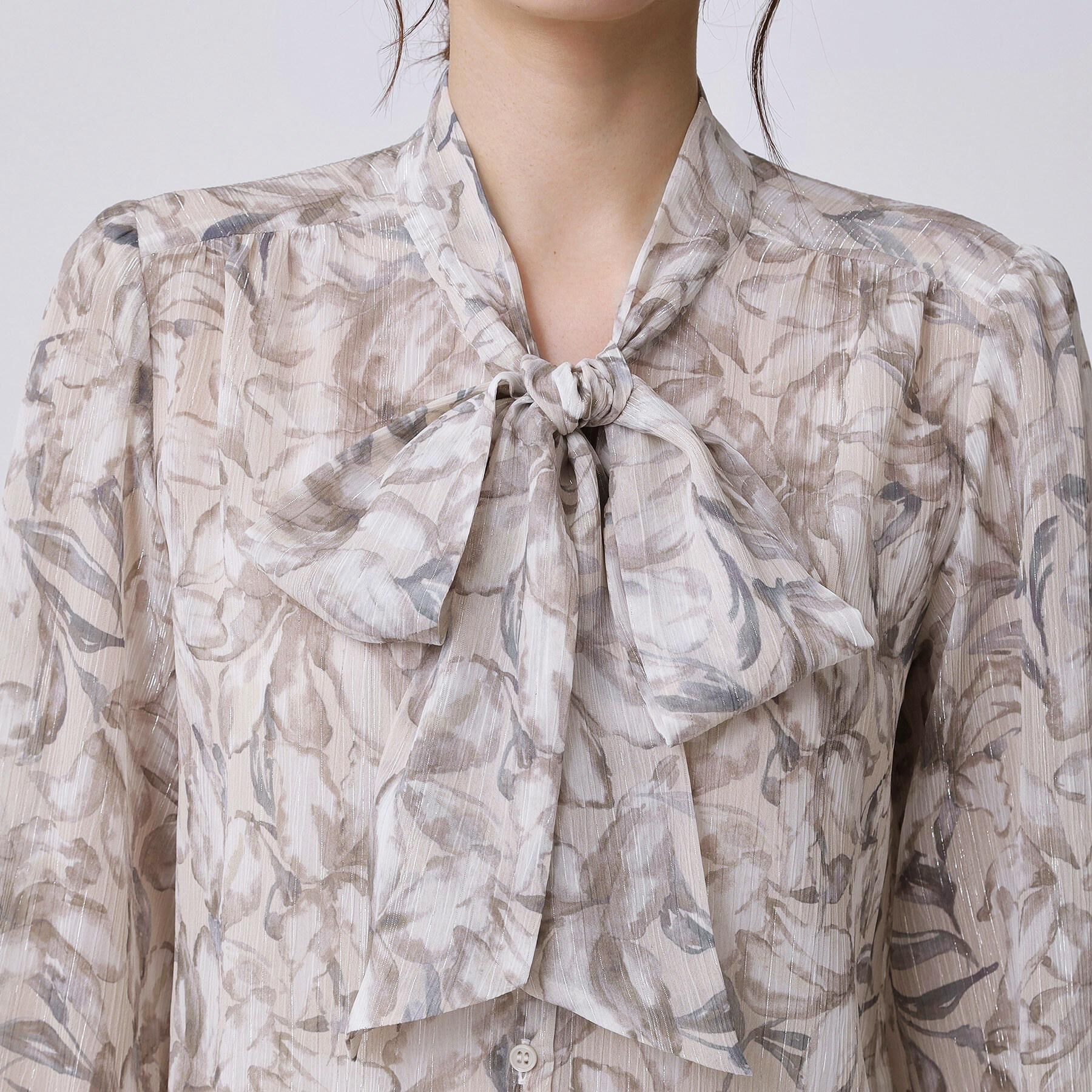 COUP DE CHANCE「【手洗い可／日本製】花柄ボウタイブラウス」|シャツ・ブラウス|