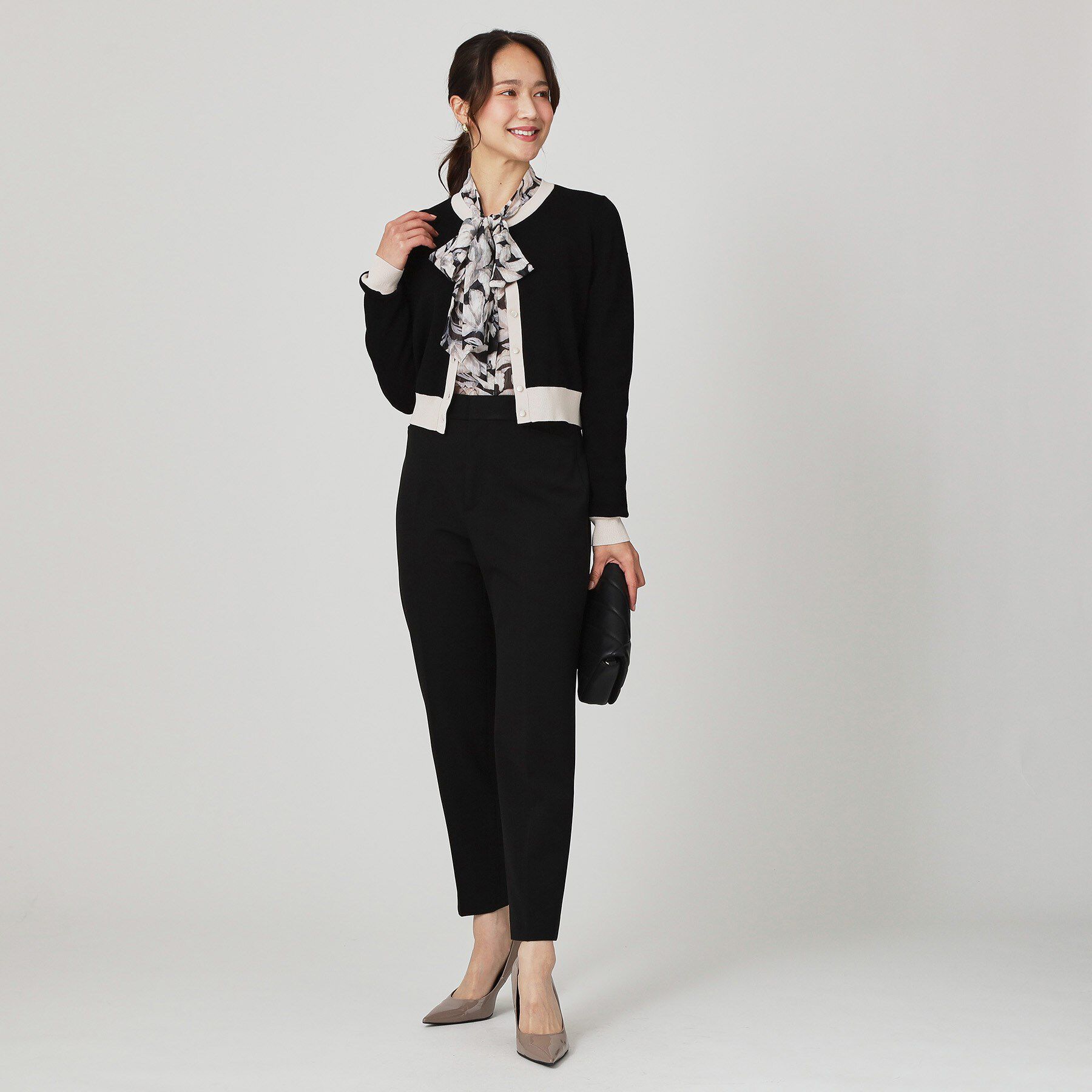 COUP DE CHANCE「【手洗い可】幾何柄風ジャカードカーディガン」|カーディガン|