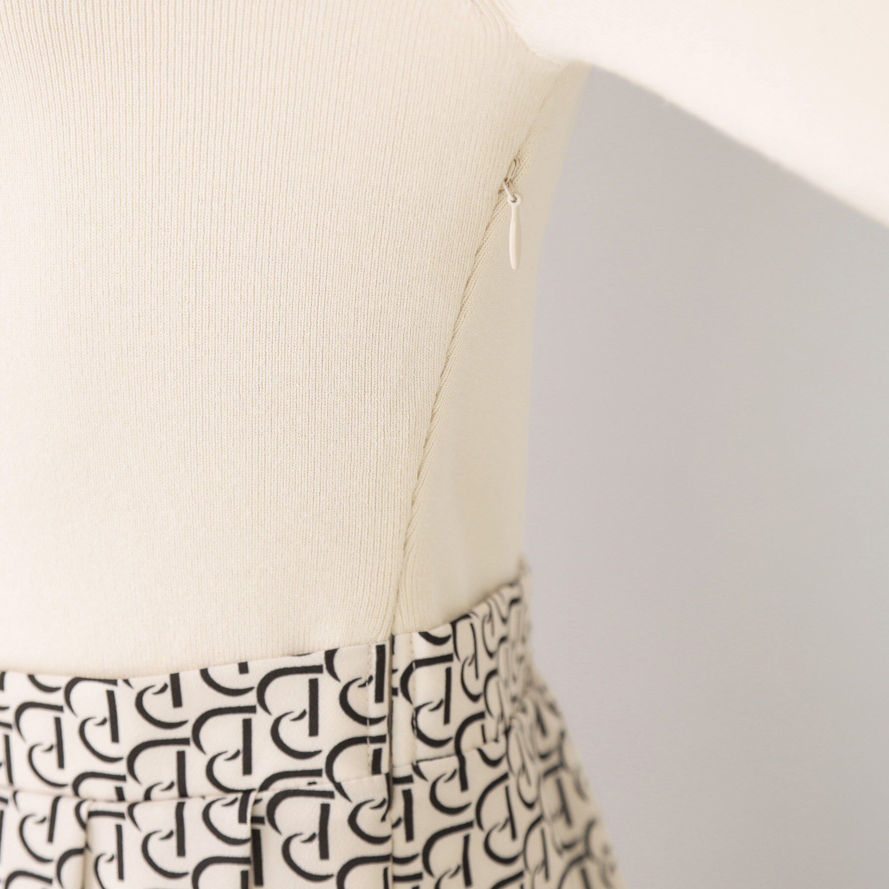 COUP DE CHANCE「【手洗い可】ニット+柄スカートのワンピース」|ワンピース|