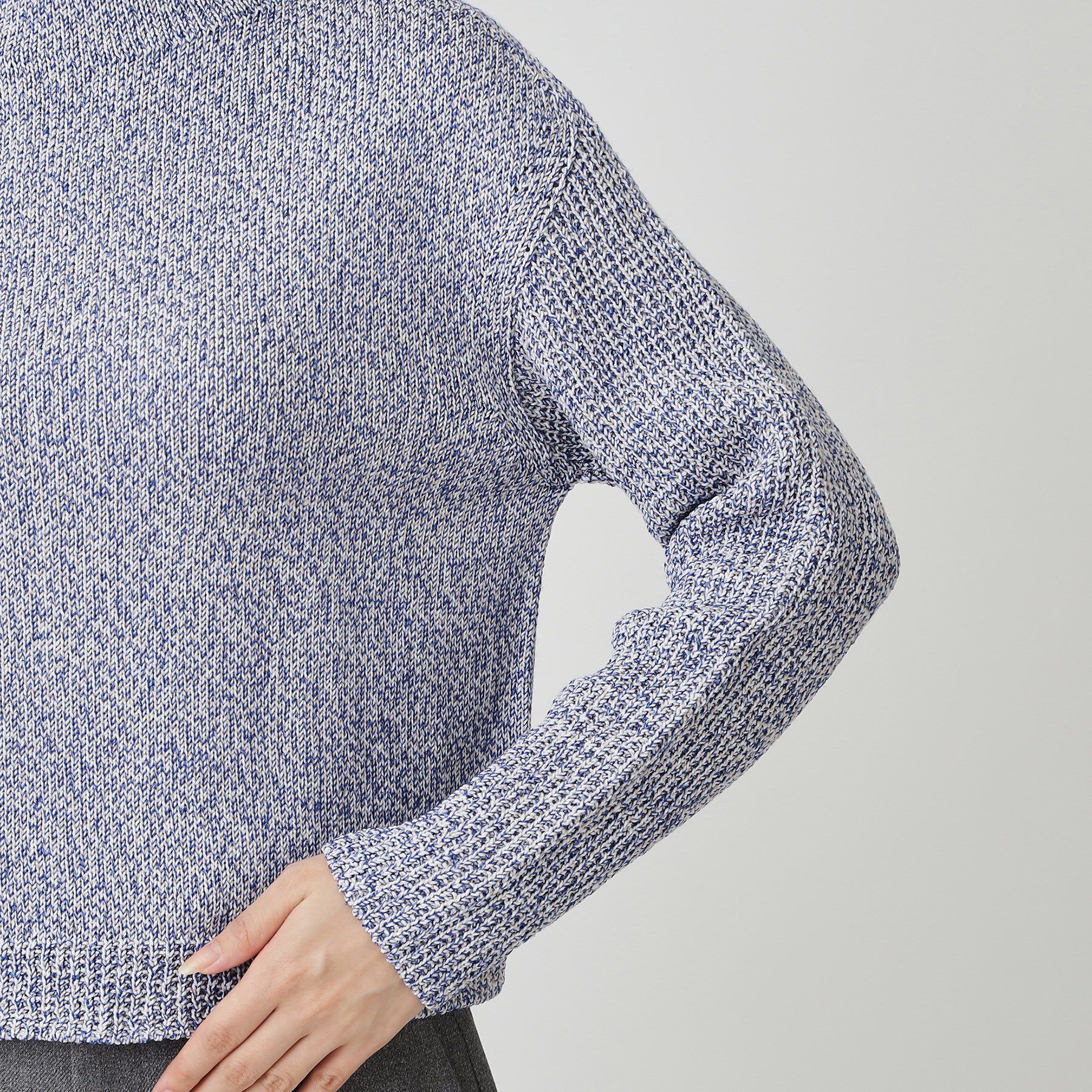 COUP DE CHANCE「【手洗い可／日本製／短め丈】編地変化のニットトップス」|ニット・セーター|