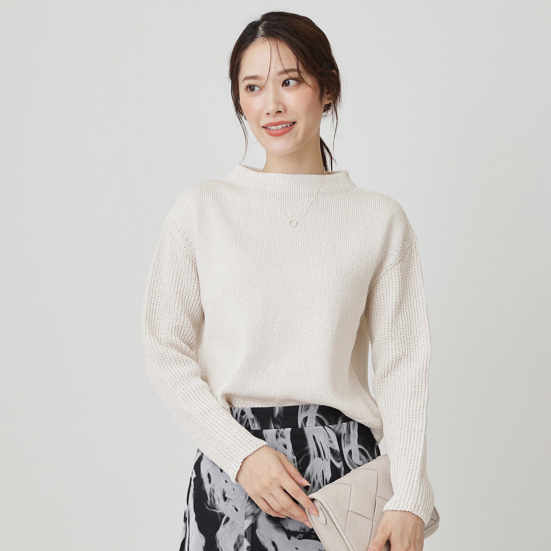 COUP DE CHANCE「【手洗い可／日本製／短め丈】編地変化のニットトップス」|ニット・セーター|