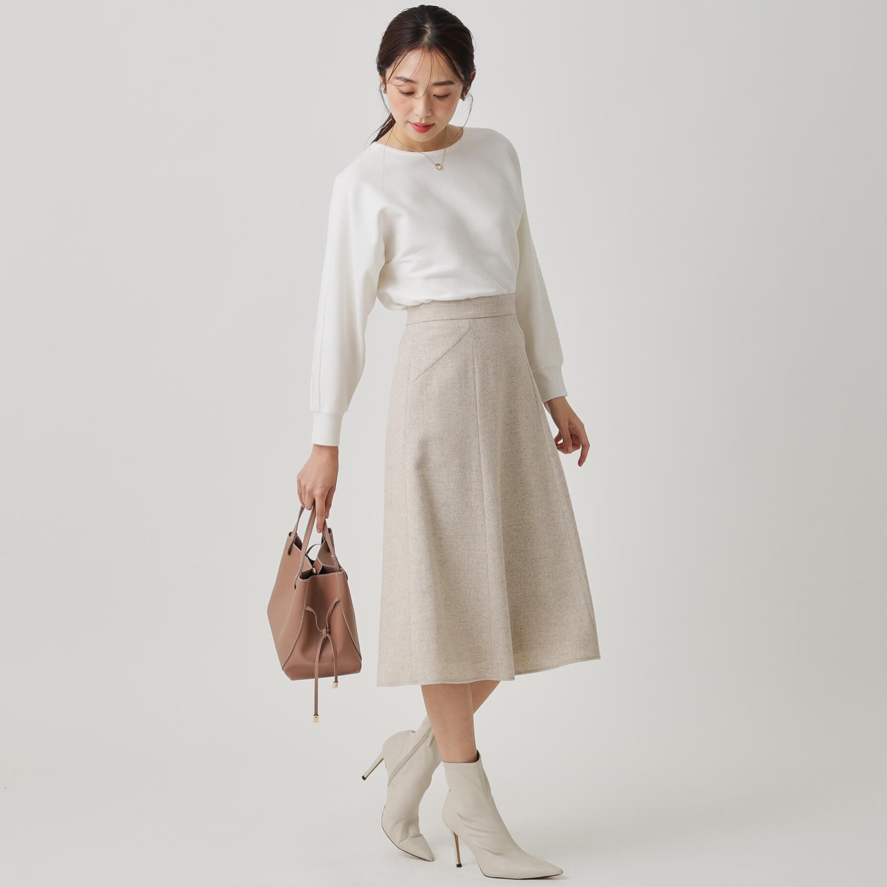 COUP DE CHANCE「【手洗い可】ケーブルビーズ袖デザインニット」|ニット・セーター|