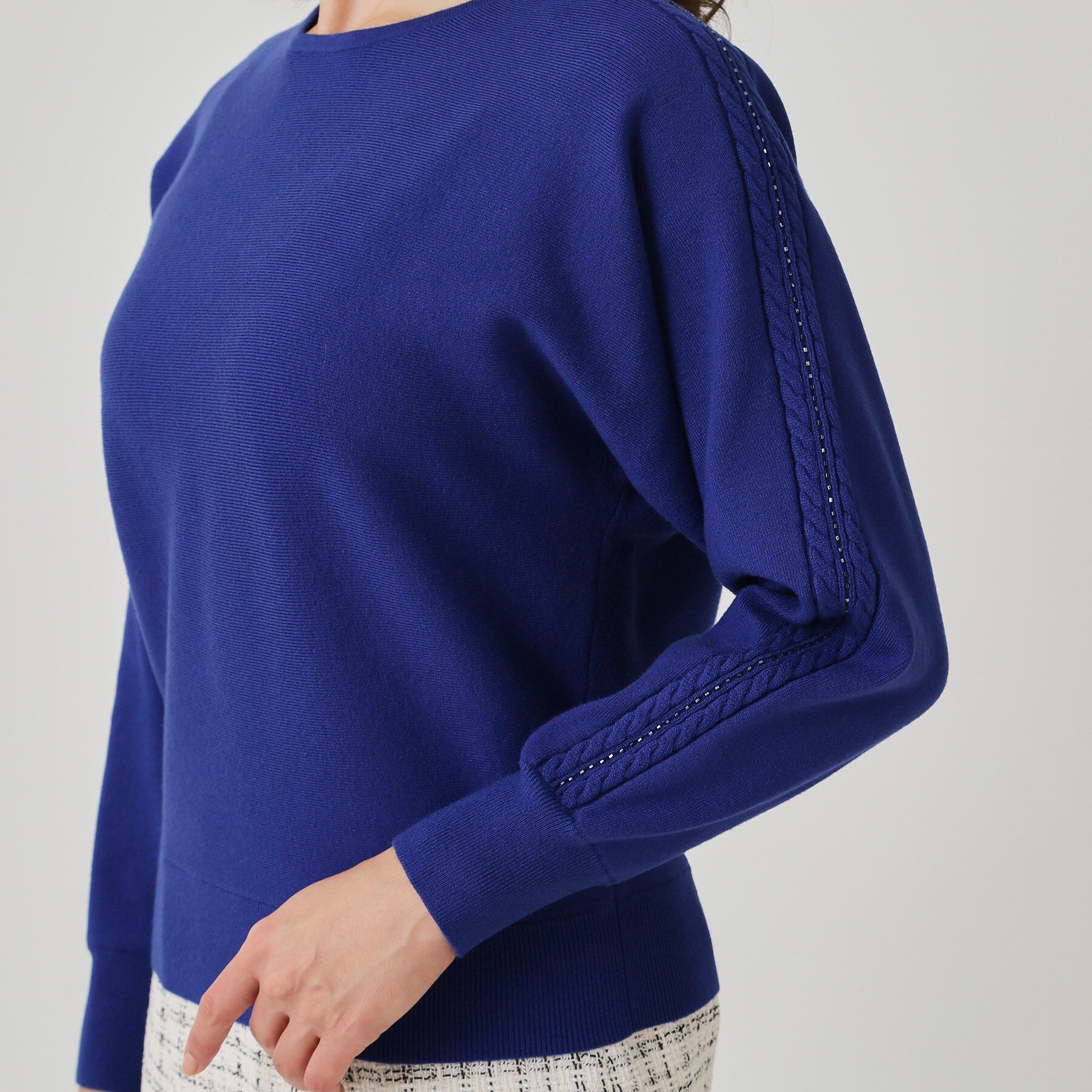 COUP DE CHANCE「【手洗い可】ケーブルビーズ袖デザインニット」|ニット・セーター|