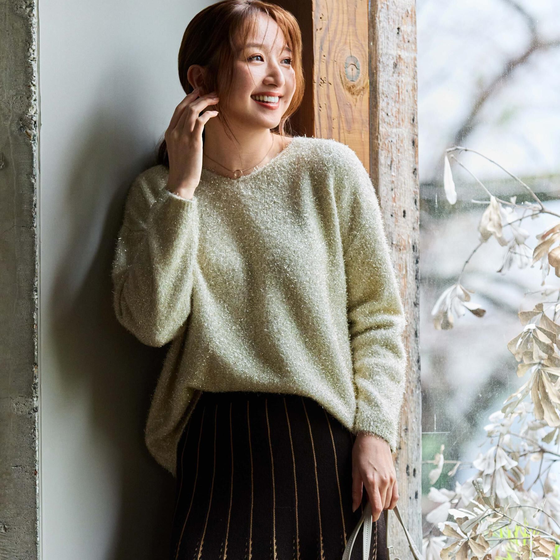 COUP DE CHANCE「【手洗い可】フェザーラメニットトップス」|ニット・セーター|